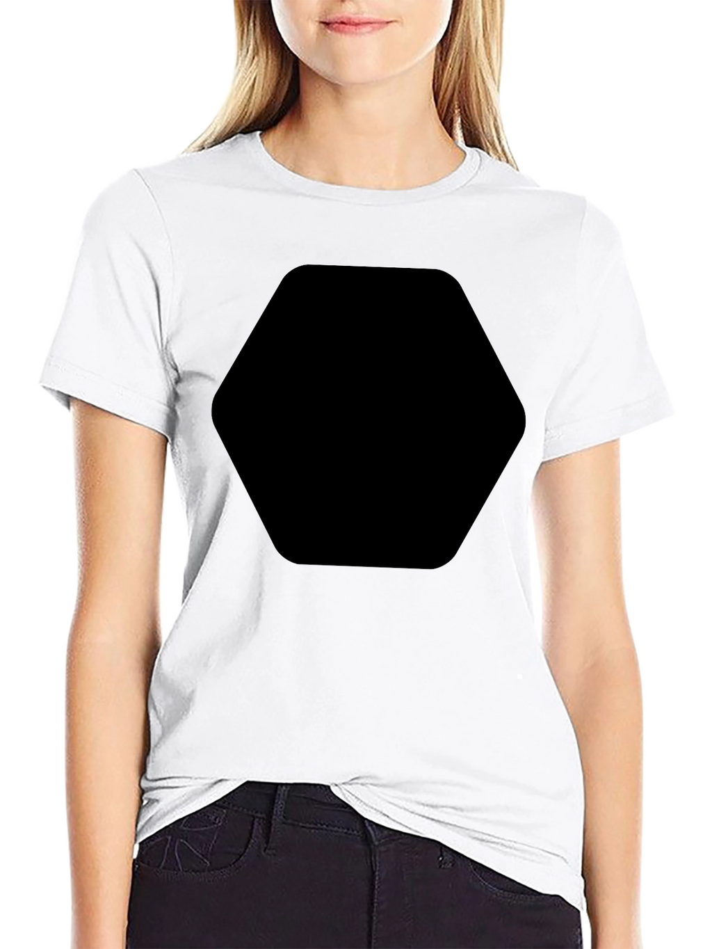 Basic Black T-Shirt with Chest Graphic