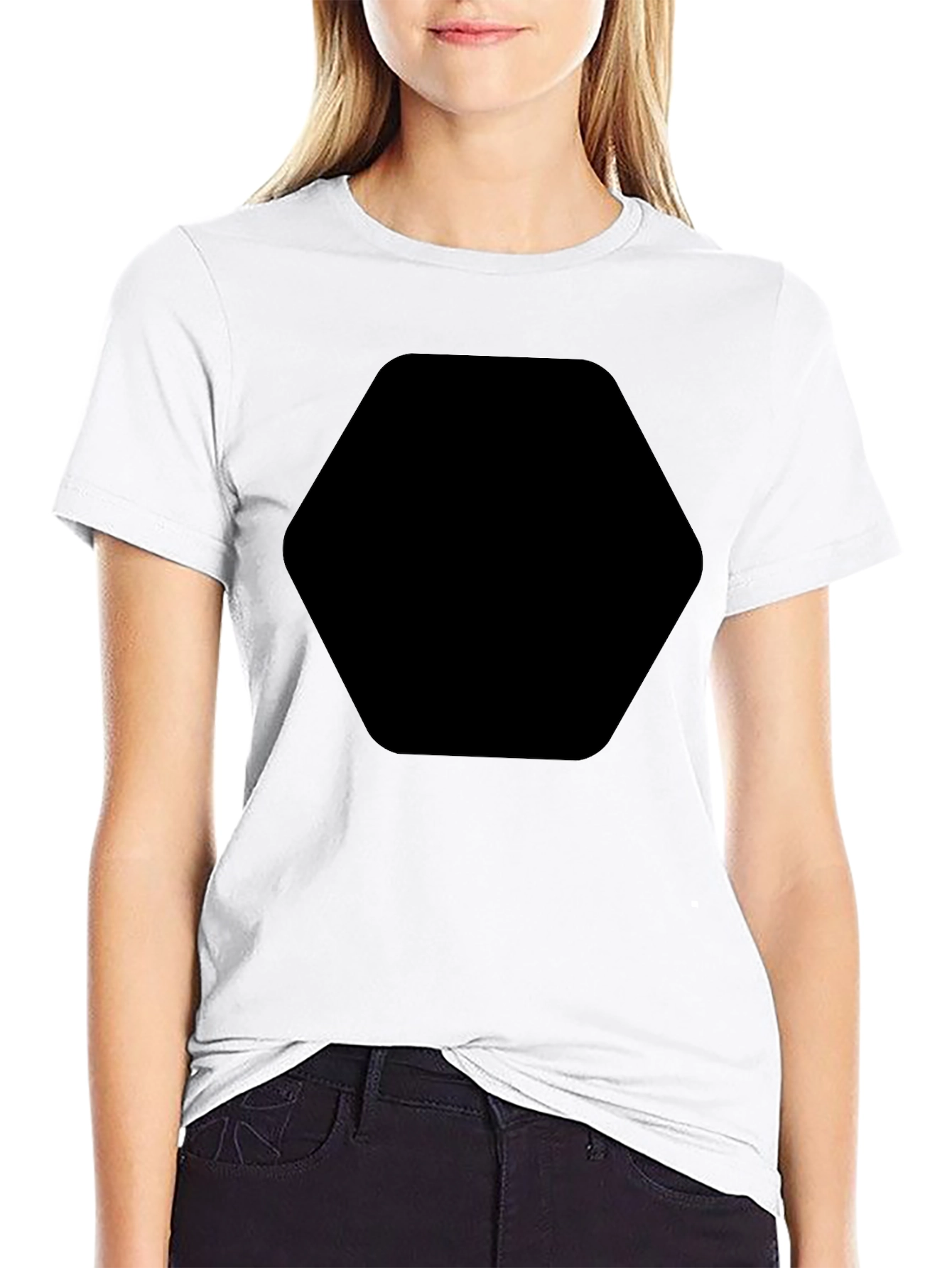 Basic Black T-Shirt with Chest Graphic