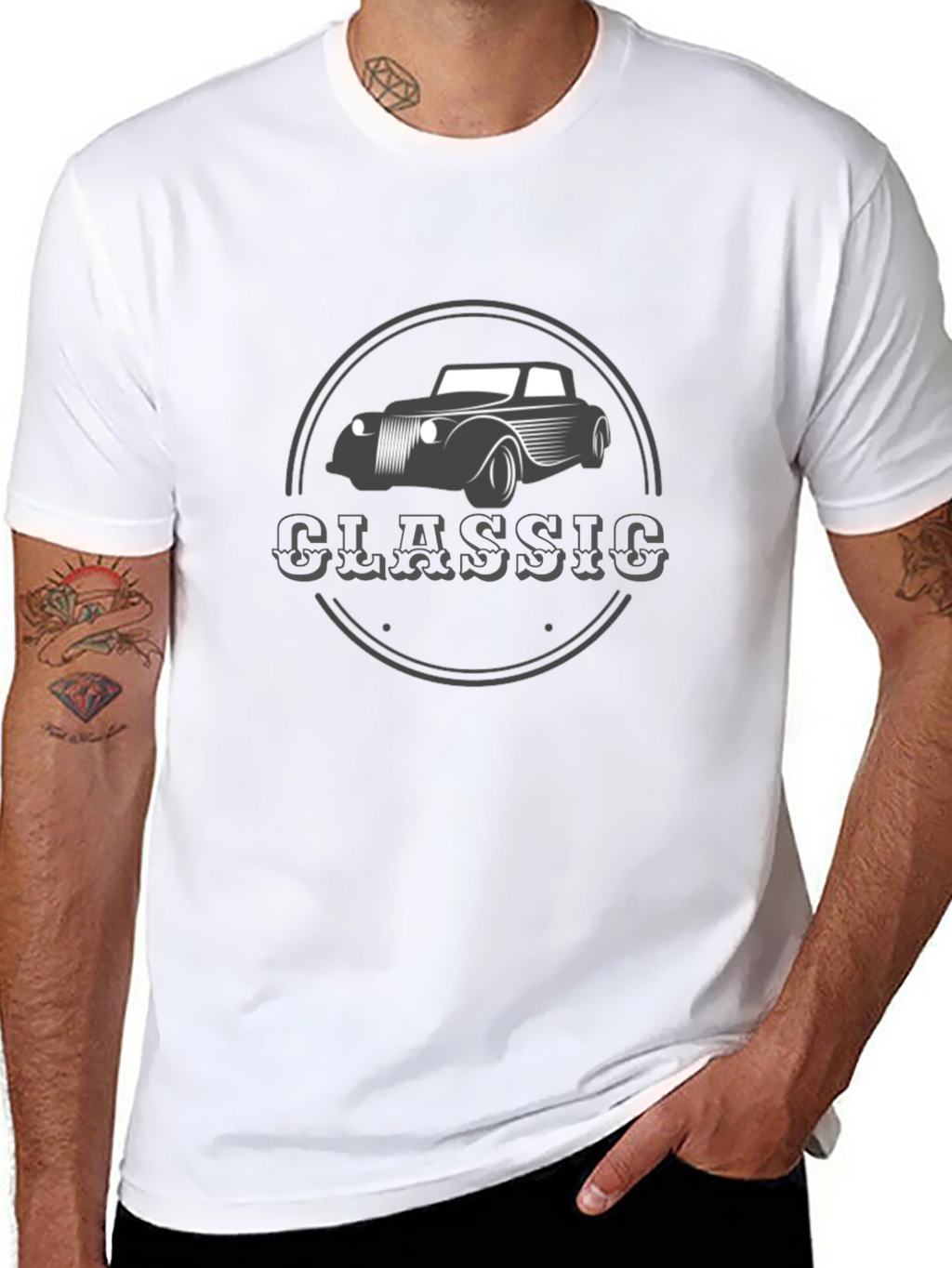 Classic Car Graphic T-Shirt - Black