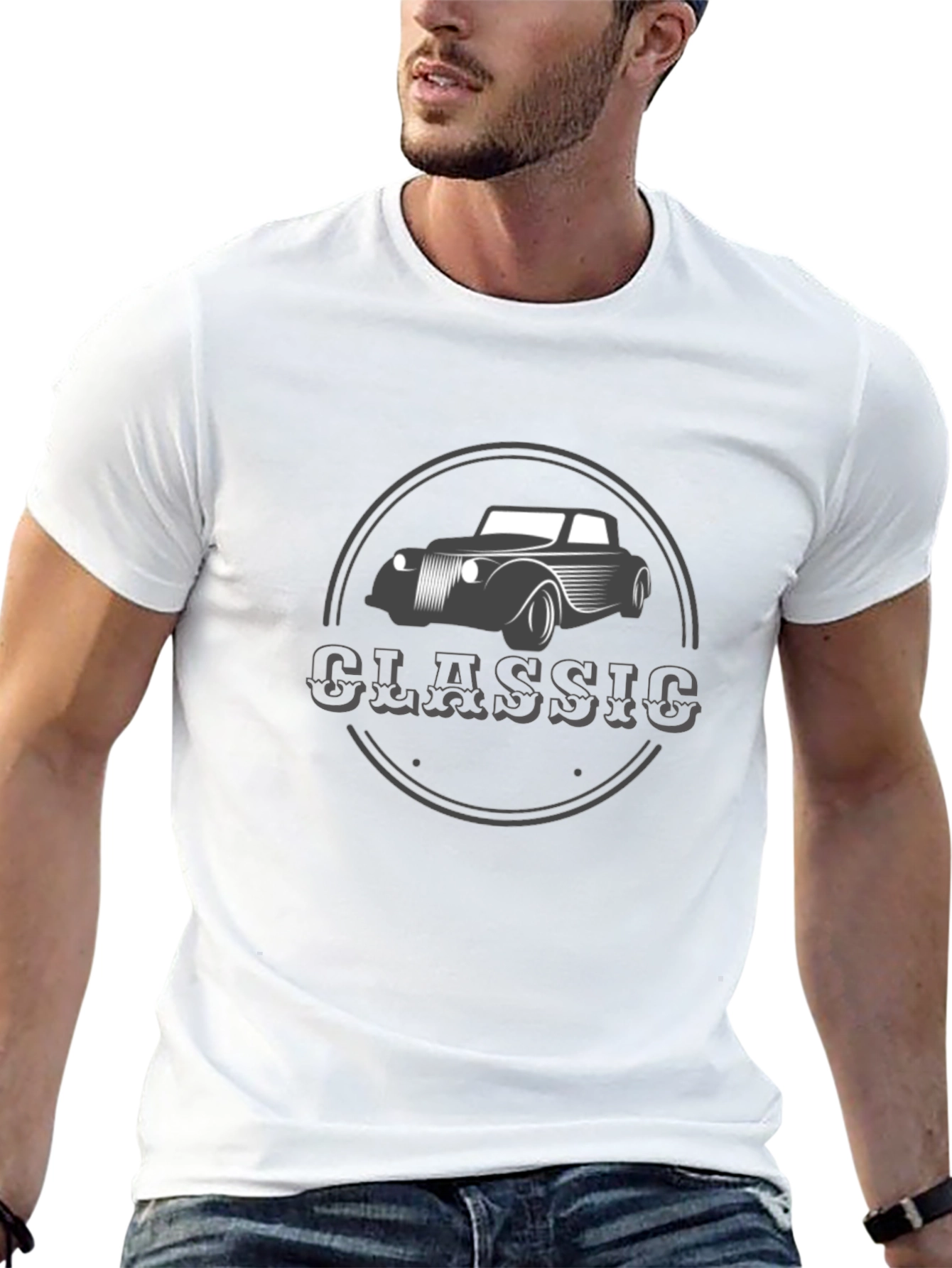 Classic Car Graphic T-Shirt - Black
