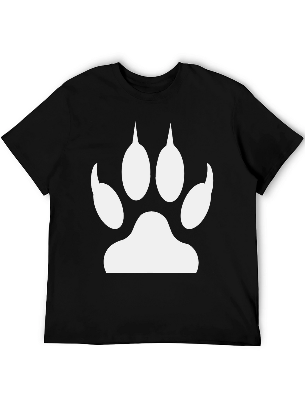 Black T-Shirt with White Animal Paw Print
