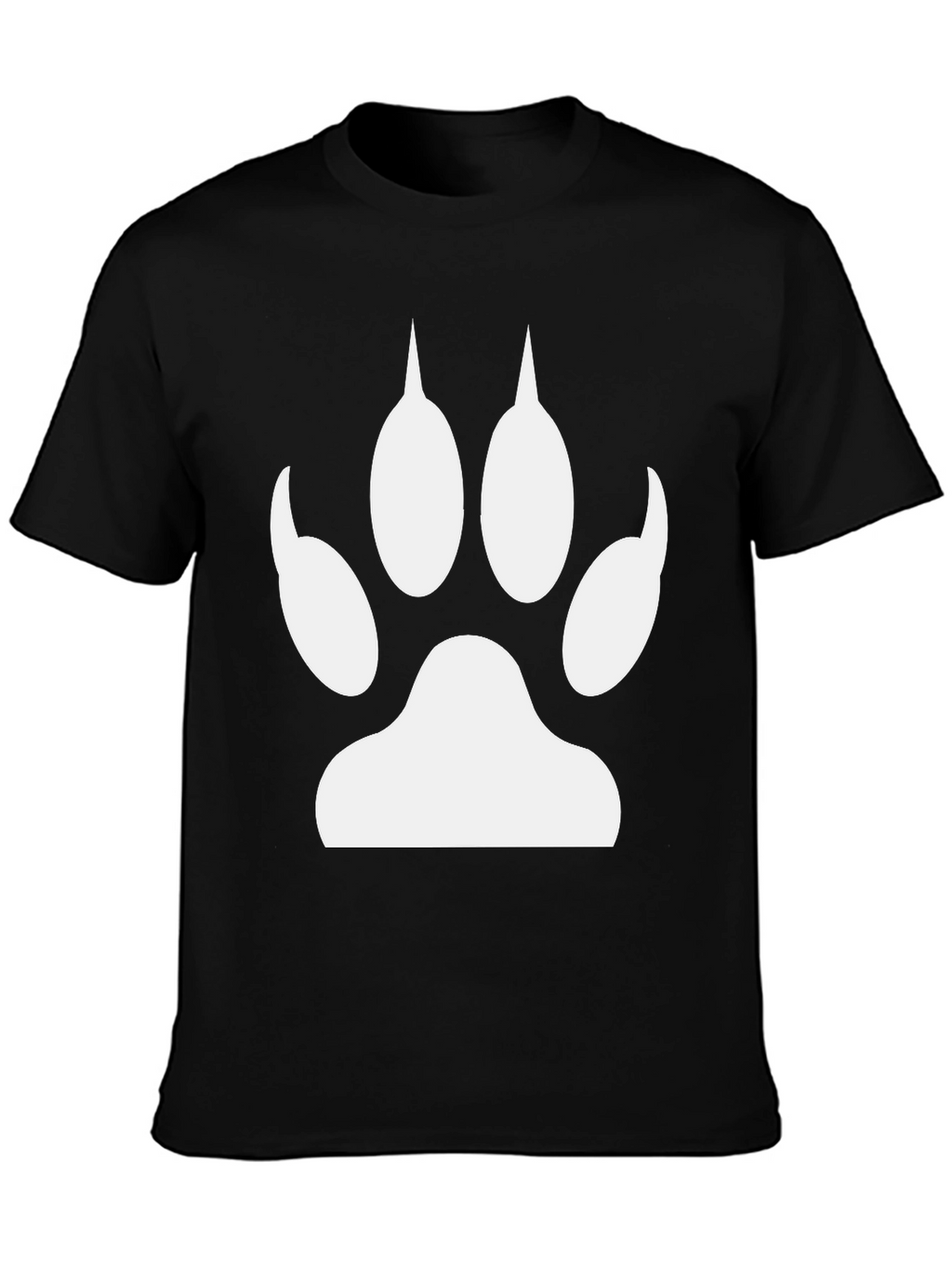 Black T-Shirt with White Animal Paw Print