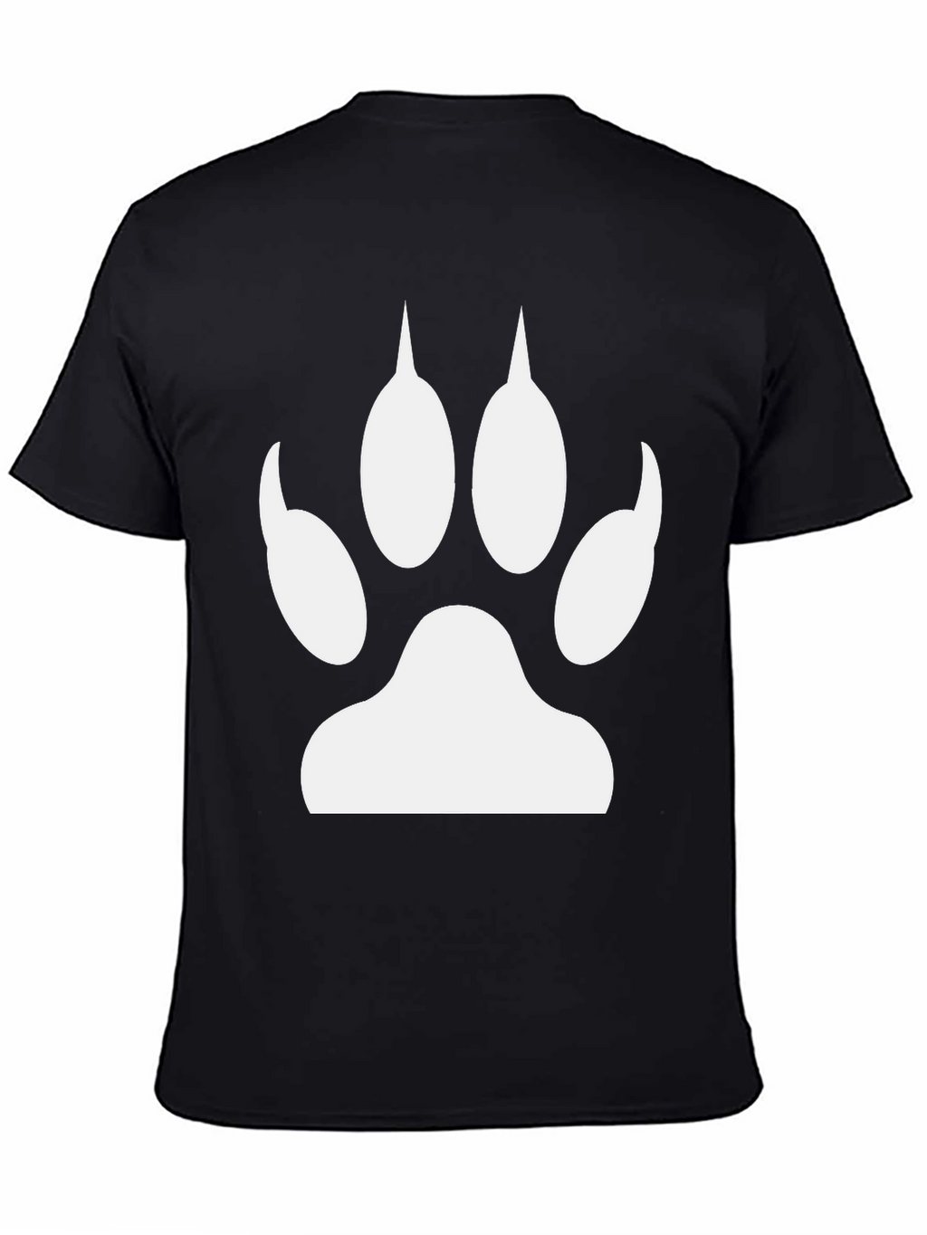 Black T-Shirt with White Animal Paw Print
