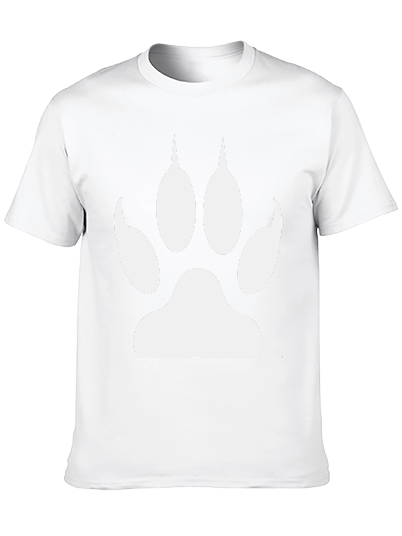 Black T-Shirt with White Animal Paw Print