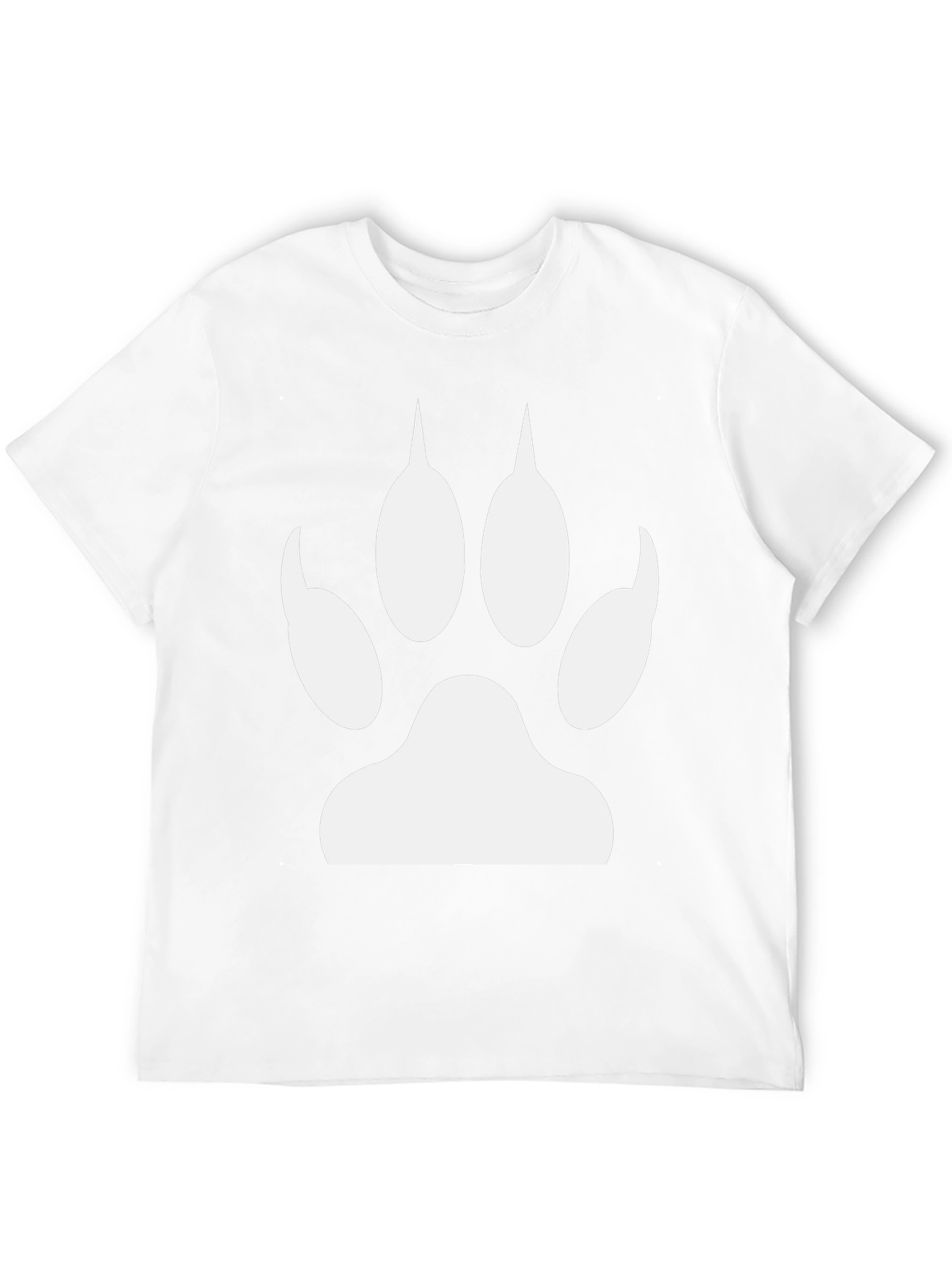 Black T-Shirt with White Animal Paw Print