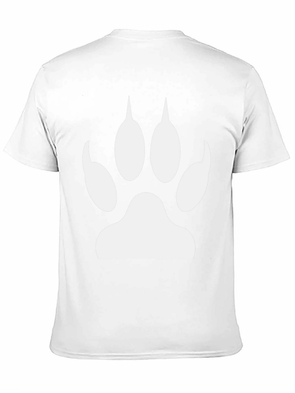 Black T-Shirt with White Animal Paw Print