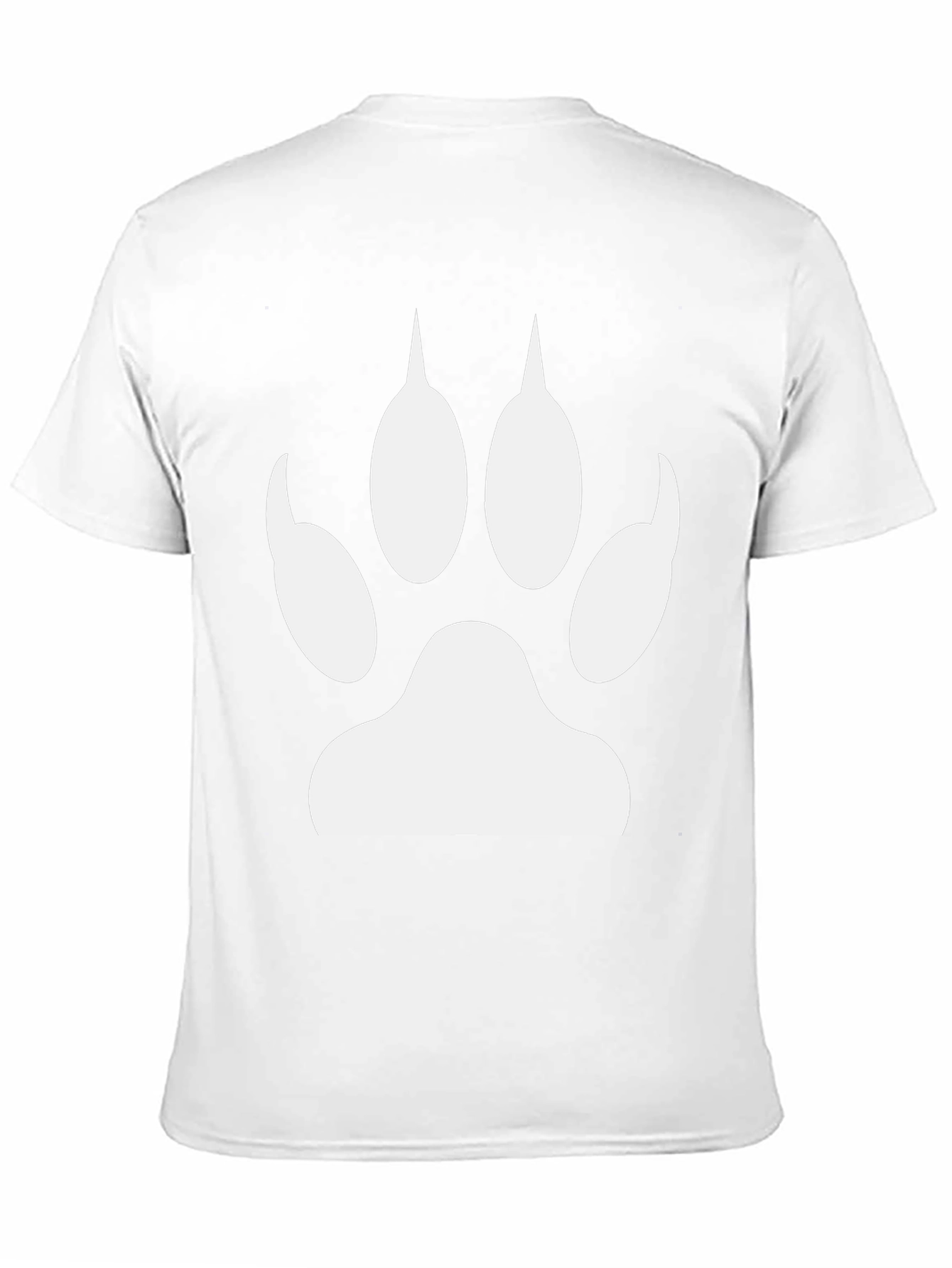 Black T-Shirt with White Animal Paw Print