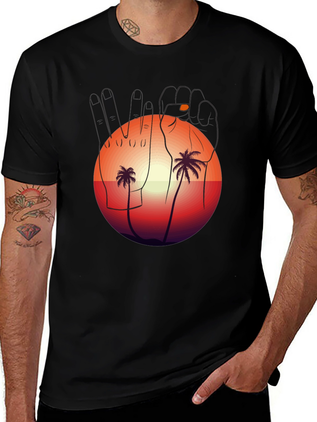 Sunset Palms Graphic Tee - Relaxed Fit
