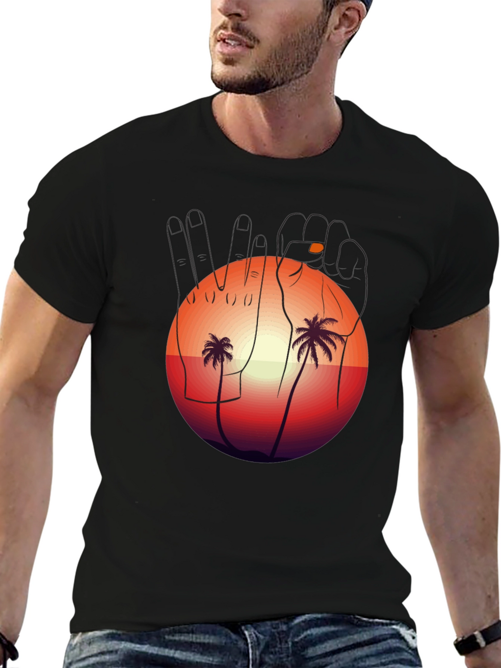 Sunset Palms Graphic Tee - Relaxed Fit
