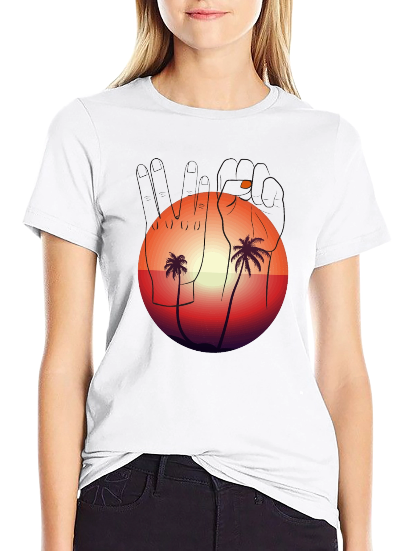 Sunset Palms Graphic Tee - Relaxed Fit