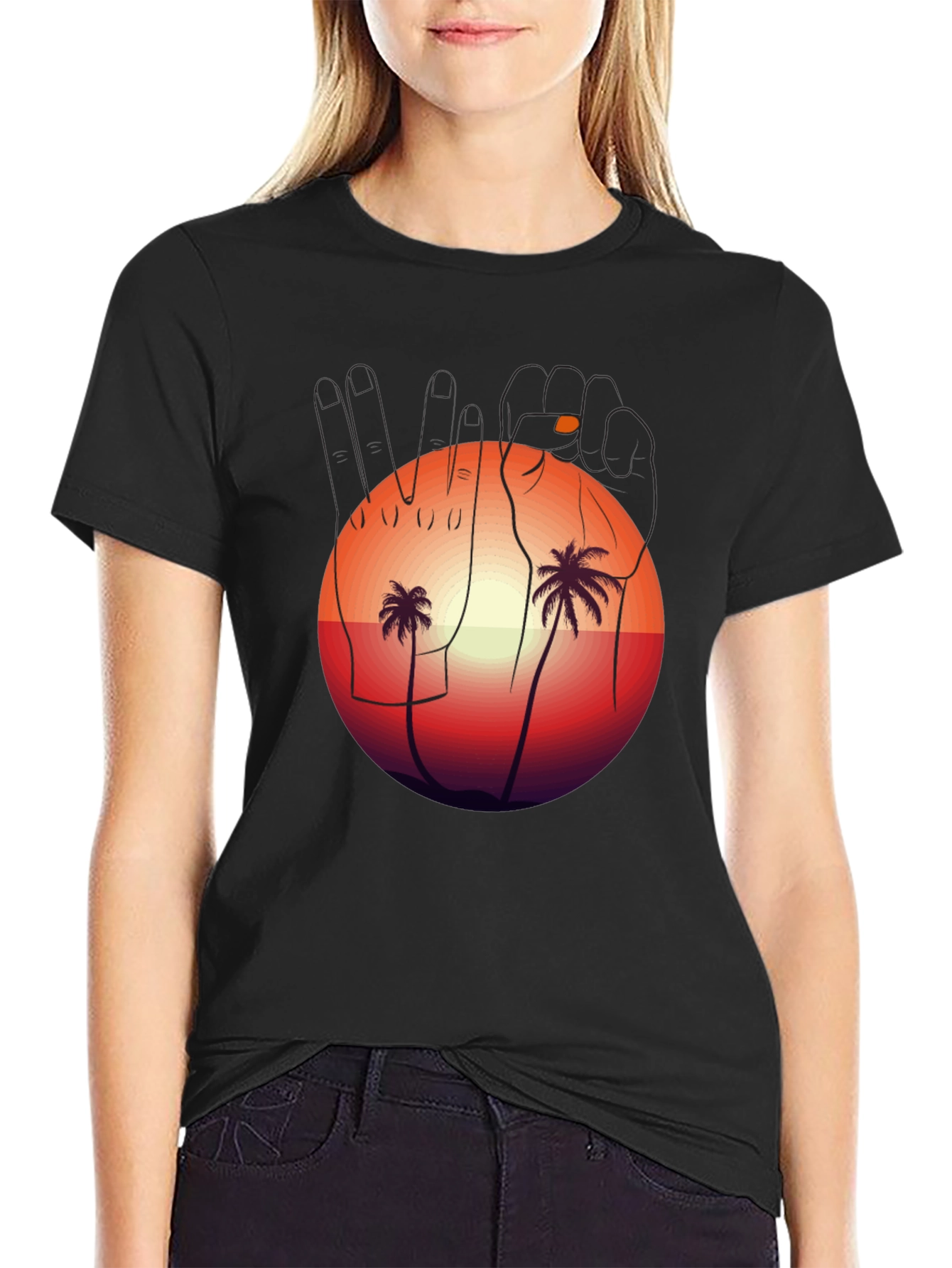 Sunset Palms Graphic Tee - Relaxed Fit