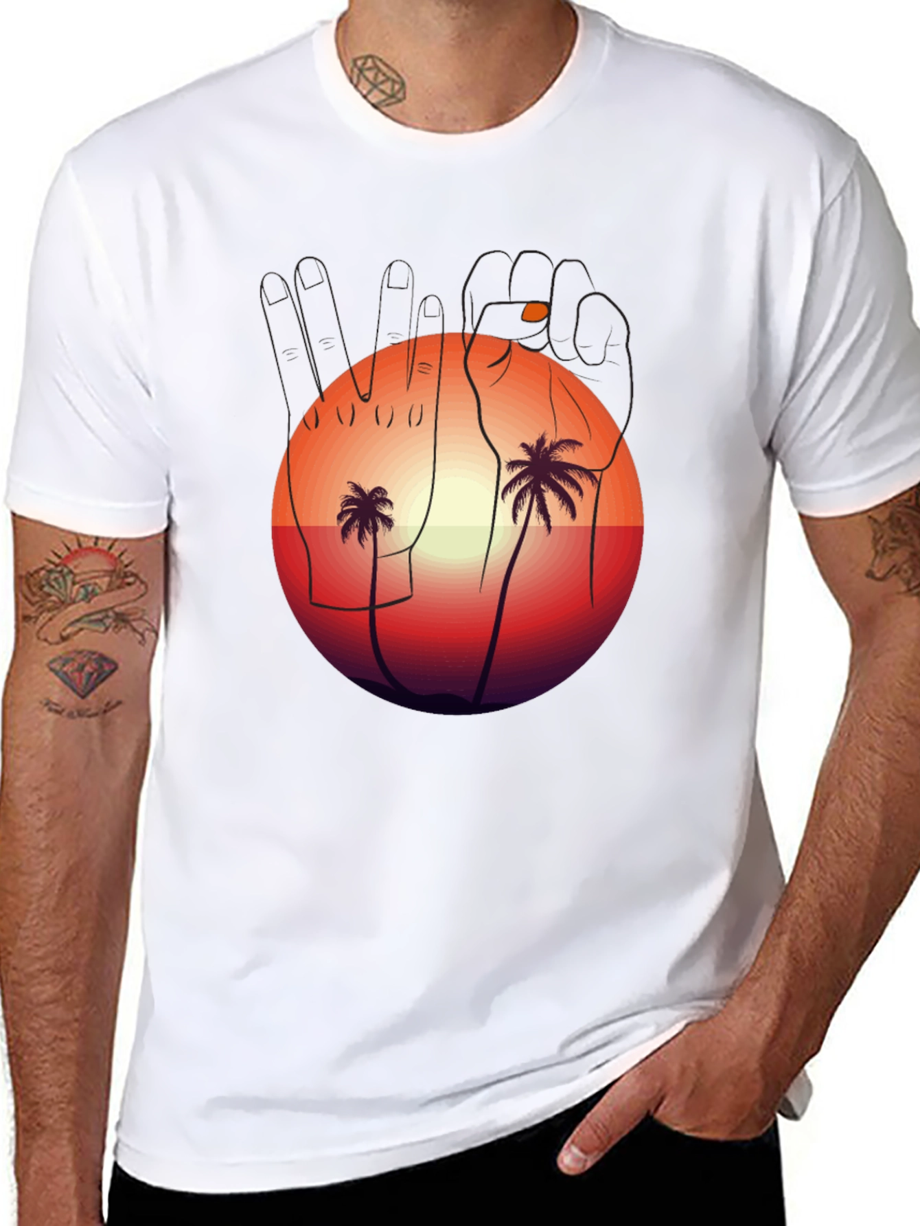 Sunset Palms Graphic Tee - Relaxed Fit