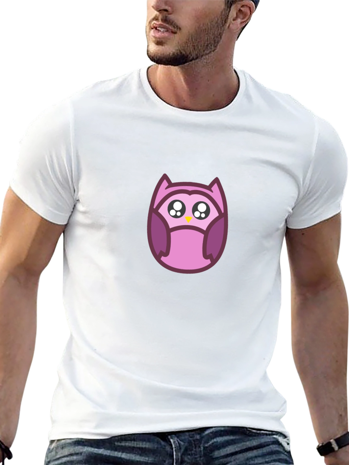 Cute Owl Graphic Black T-Shirt