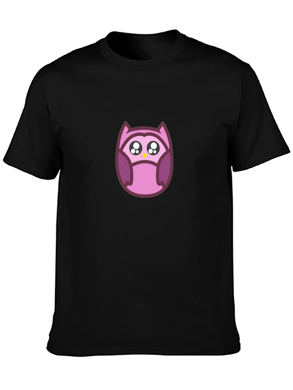 Cute Owl Graphic Black T-Shirt