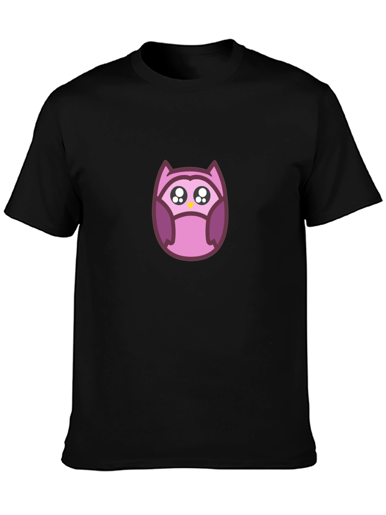 Cute Owl Graphic Black T-Shirt