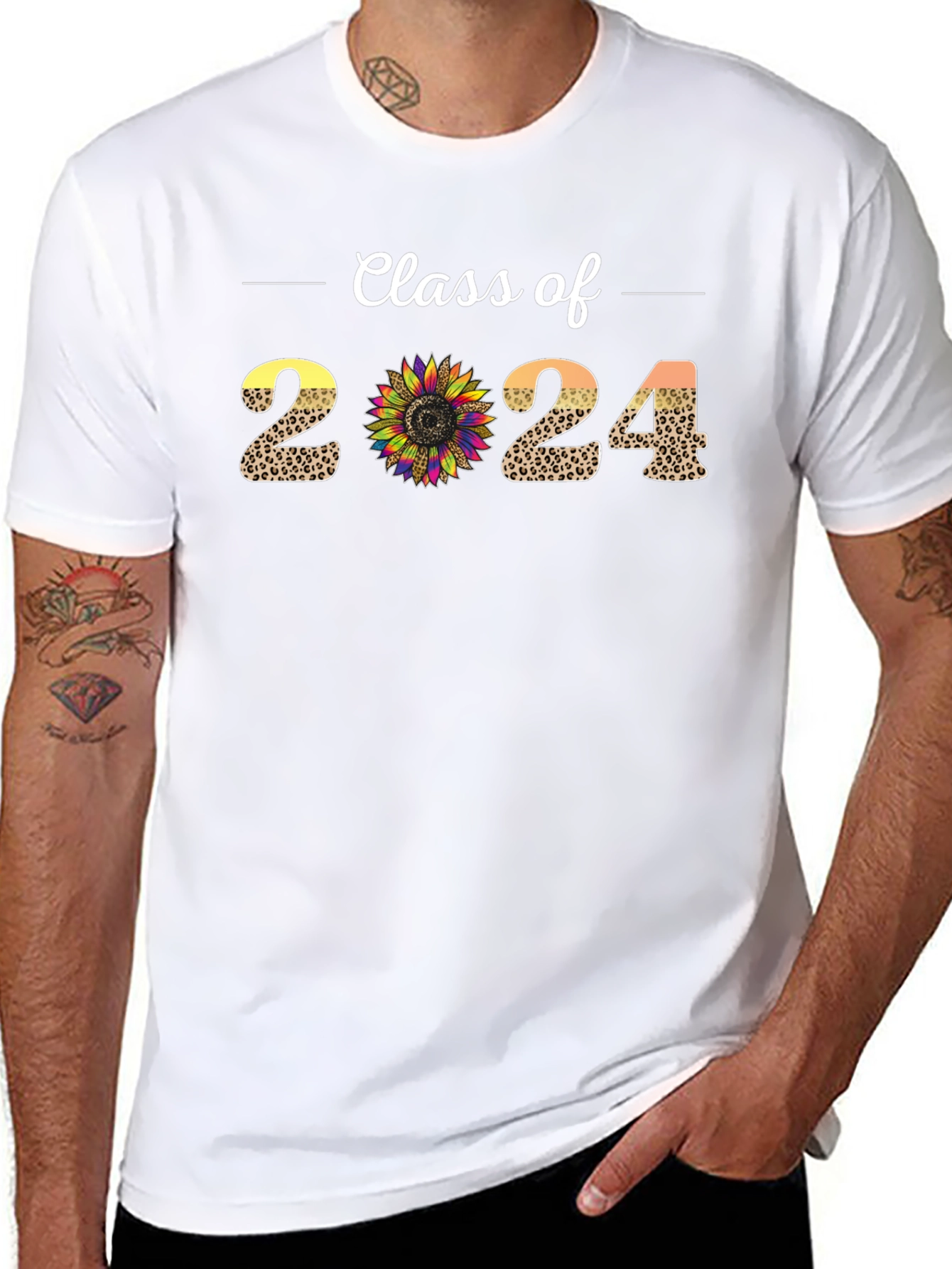 Class of 2024 Leopard Sunflower T-Shirt