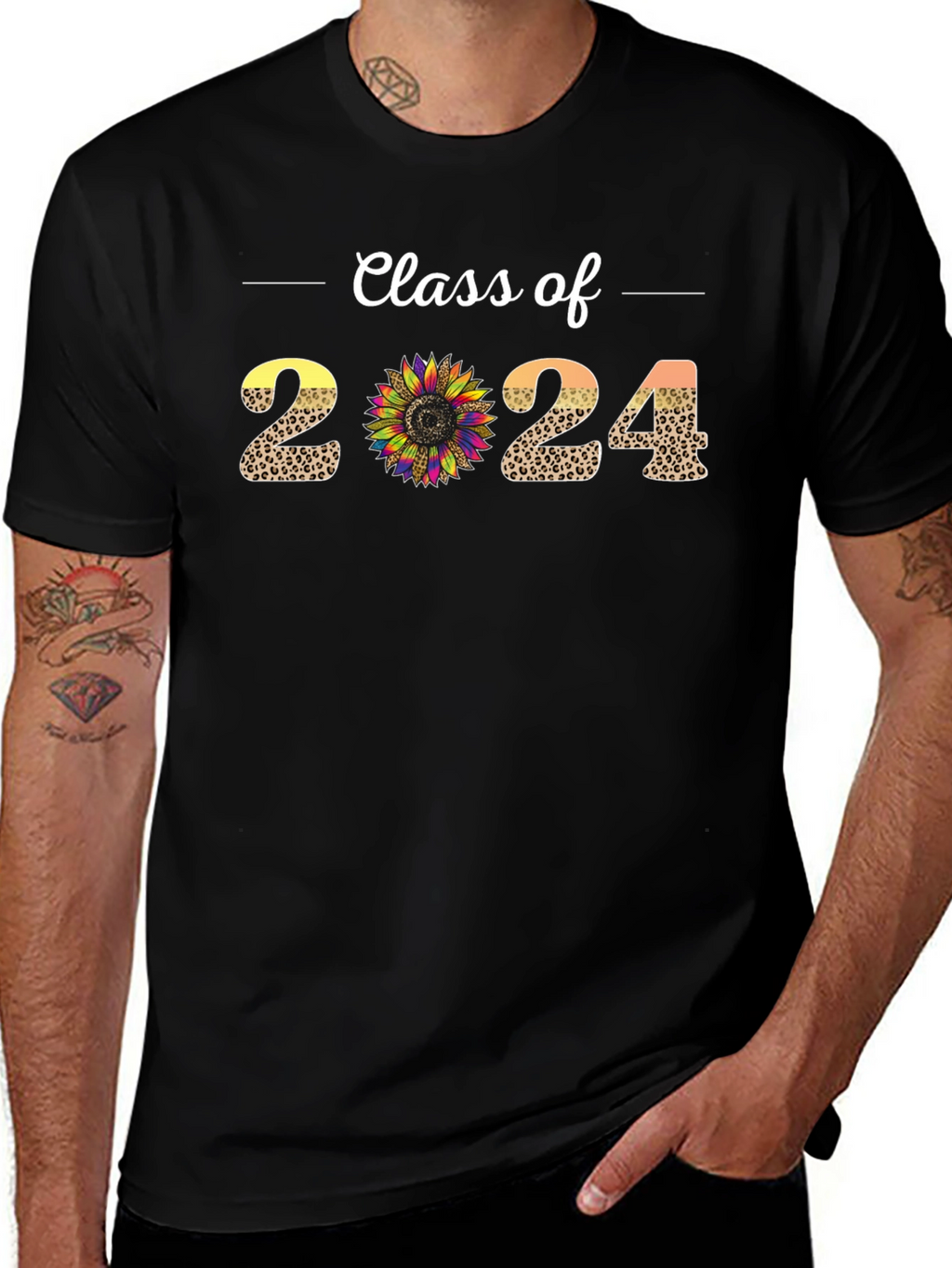 Class of 2024 Leopard Sunflower T-Shirt