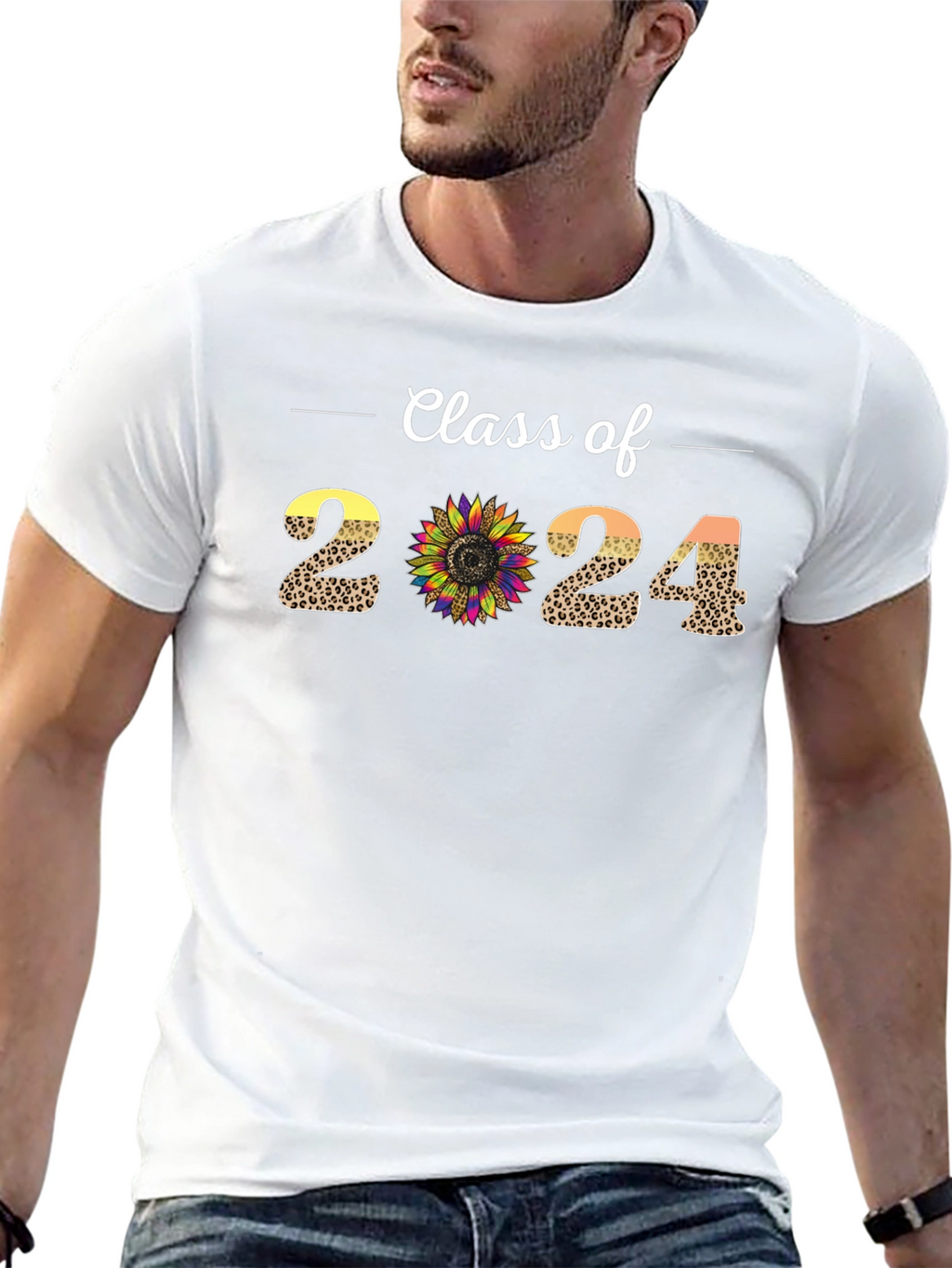 Class of 2024 Leopard Sunflower T-Shirt