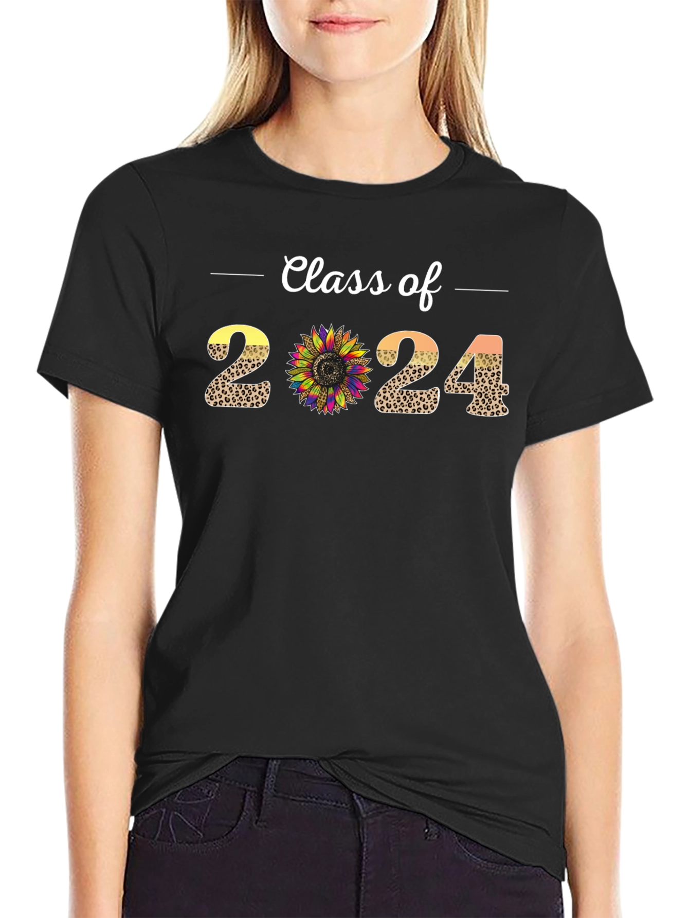 Class of 2024 Leopard Sunflower T-Shirt