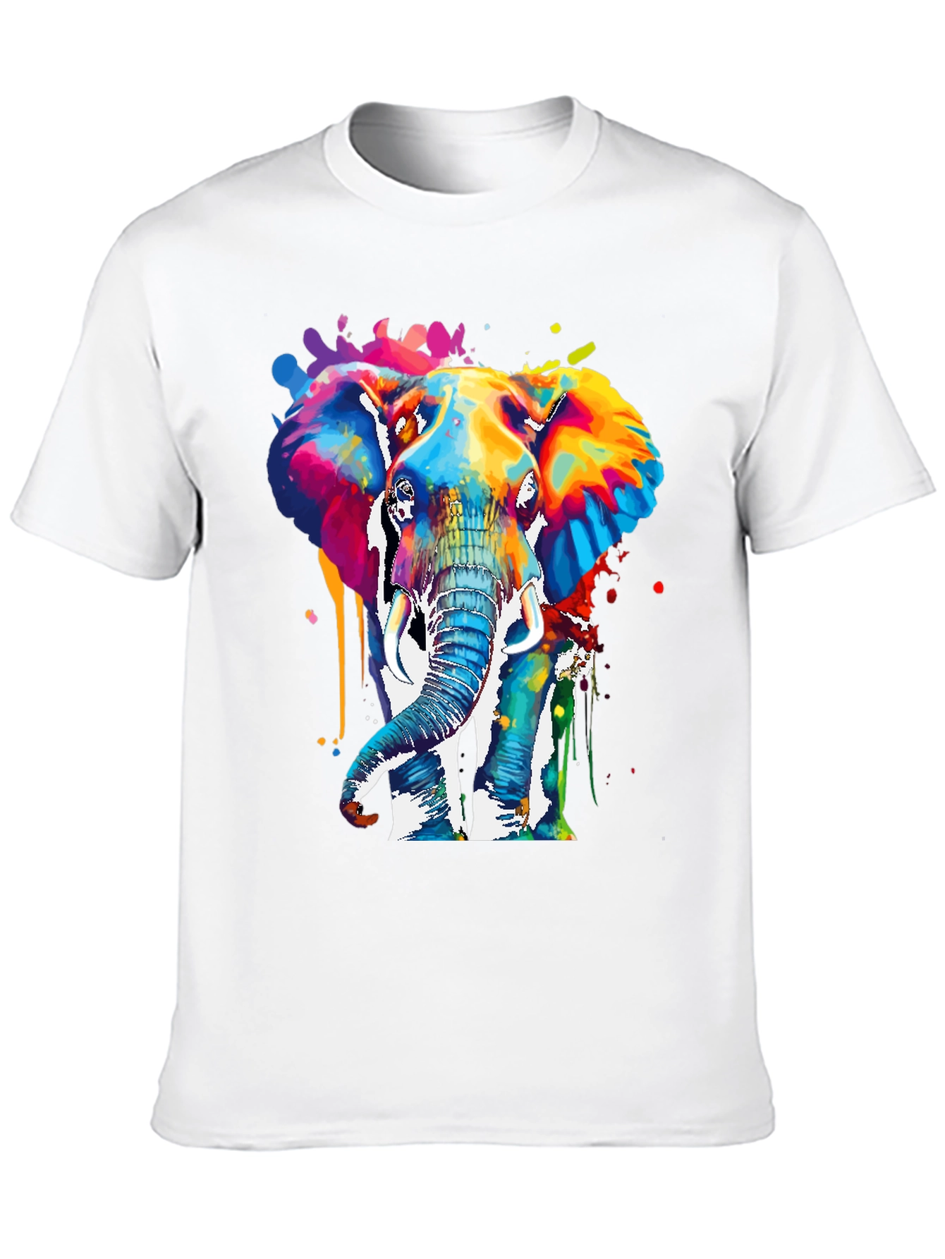 Colorful Elephant Graphic T-Shirt