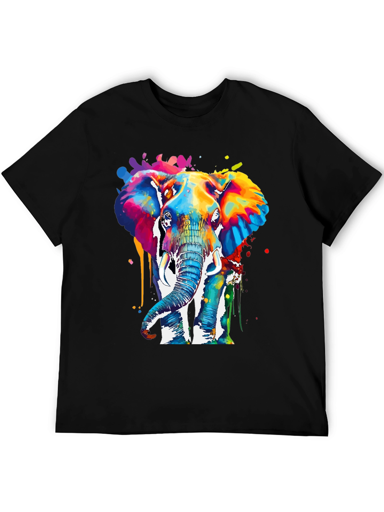 Colorful Elephant Graphic T-Shirt