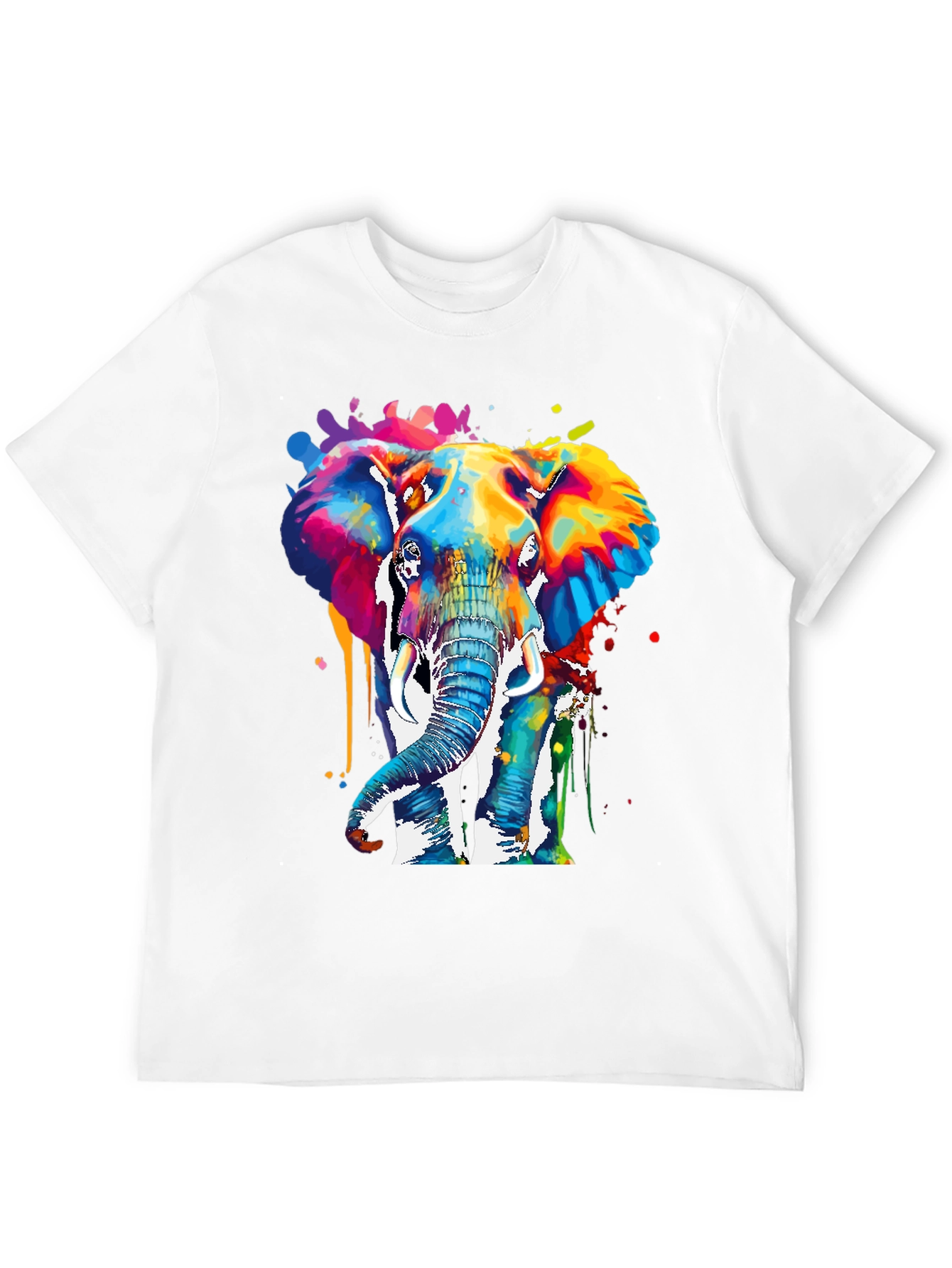 Colorful Elephant Graphic T-Shirt