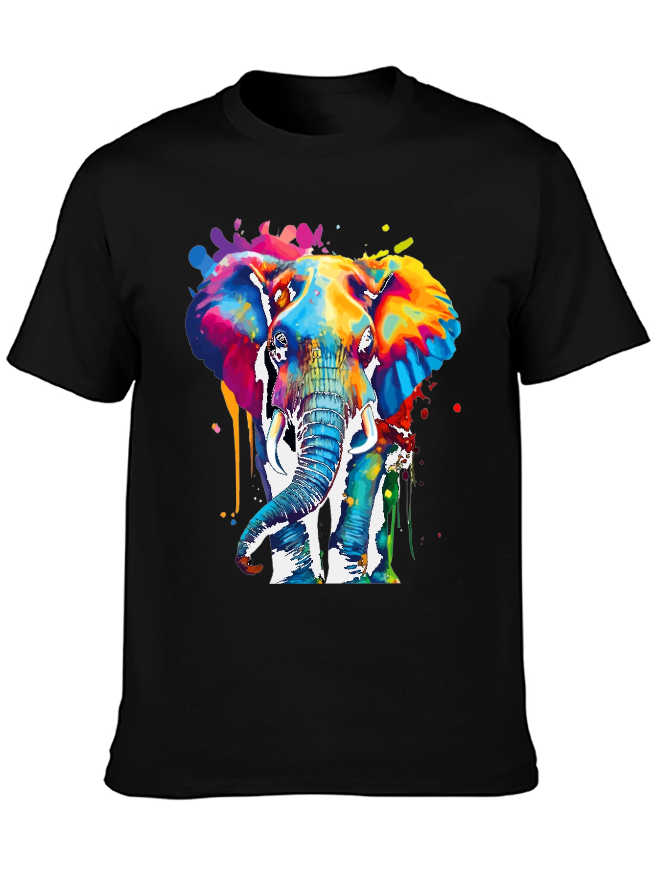 Colorful Elephant Graphic T-Shirt