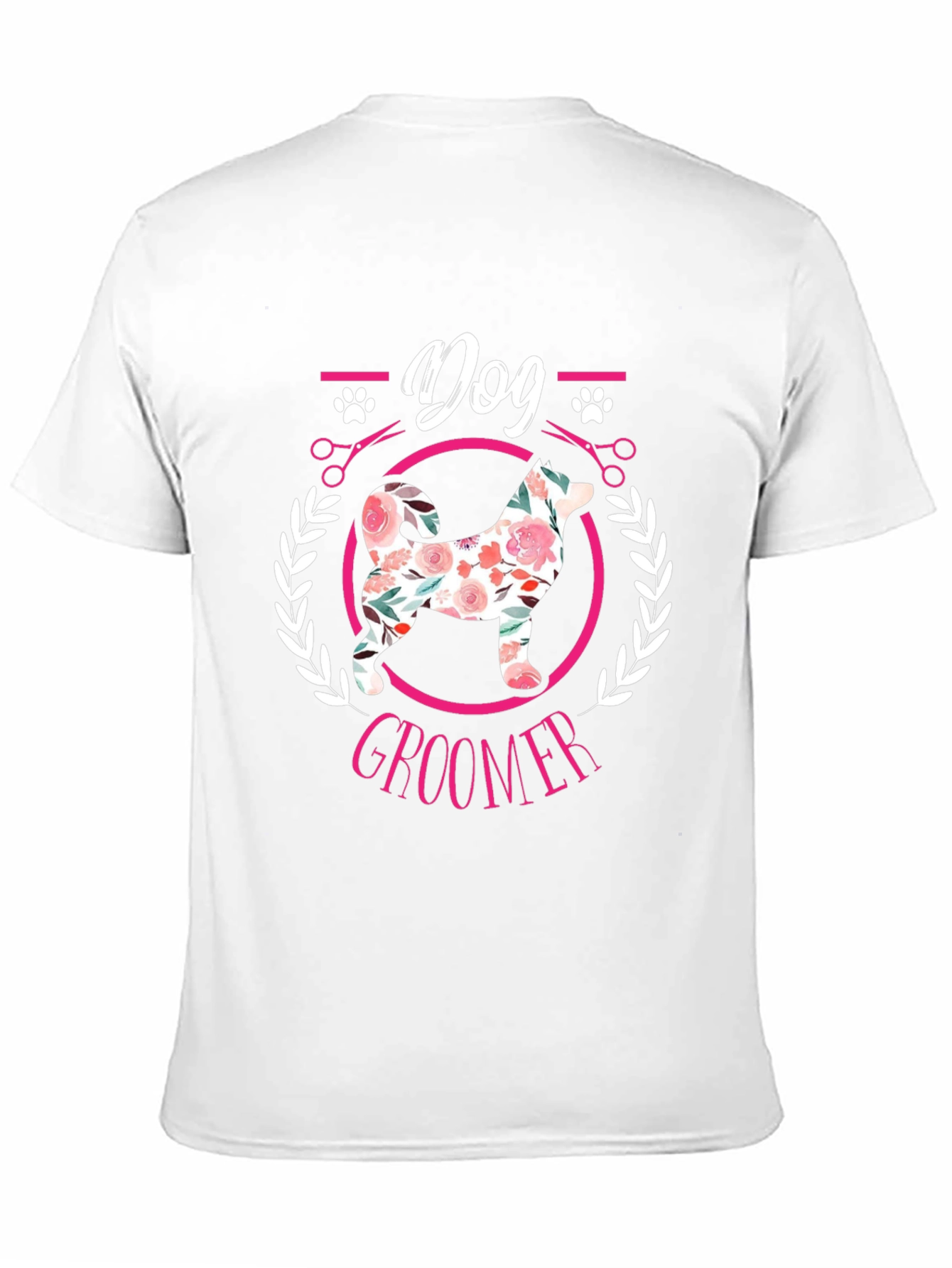 Dog Groomer T-Shirt - Floral Dog Design