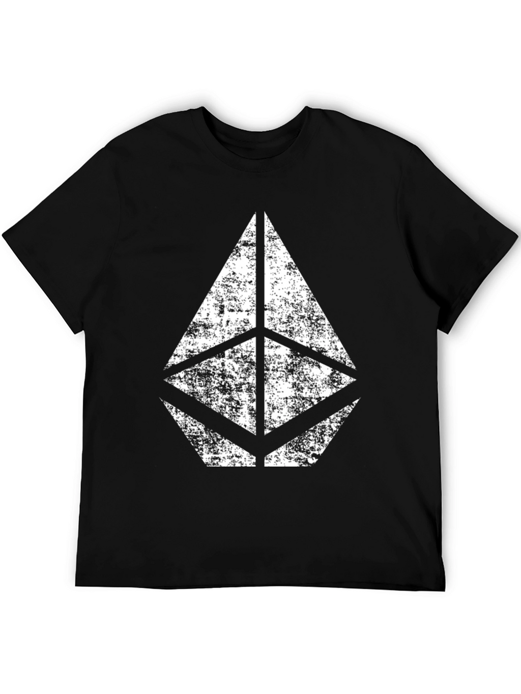 Distressed Geometric Logo Black T-Shirt
