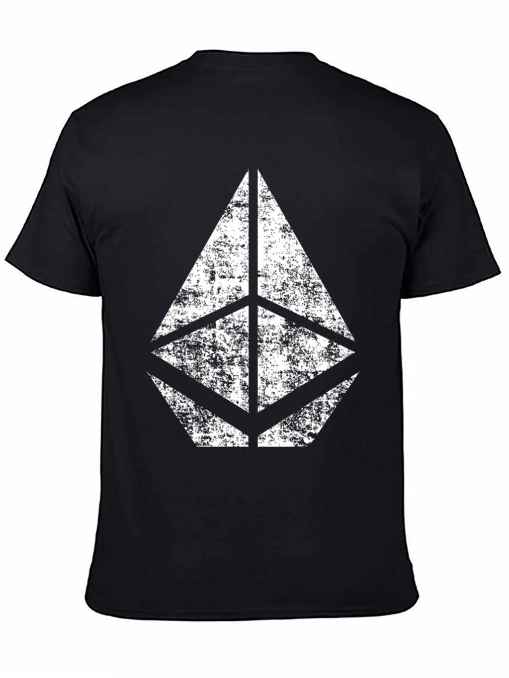 Distressed Geometric Logo Black T-Shirt