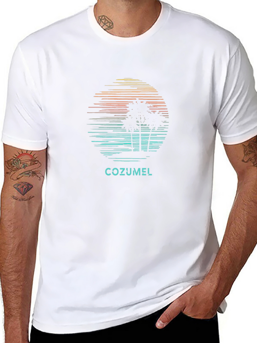 Cozumel Palm Tree Retro T-Shirt