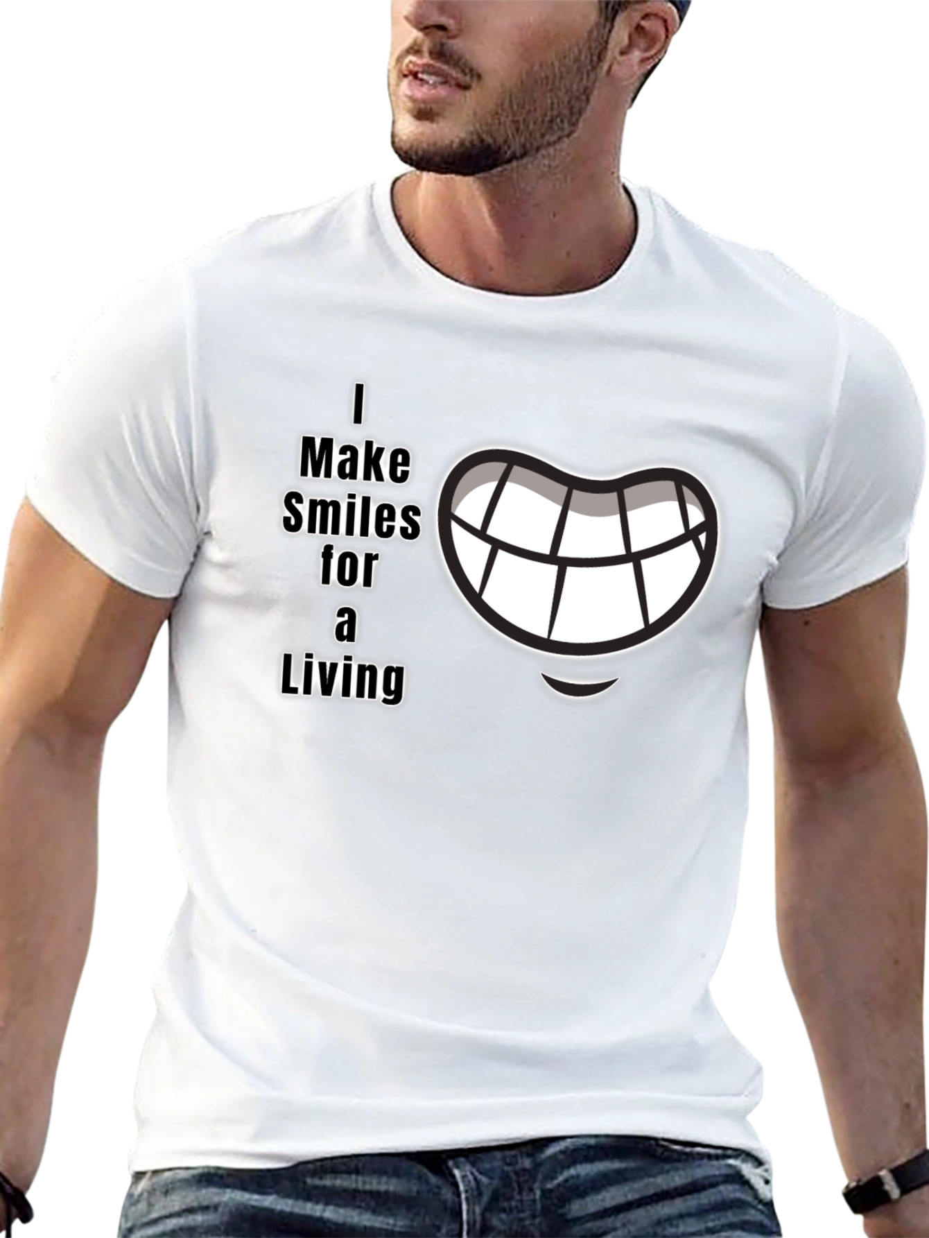 I Make Smiles for a Living Black Graphic T-Shirt
