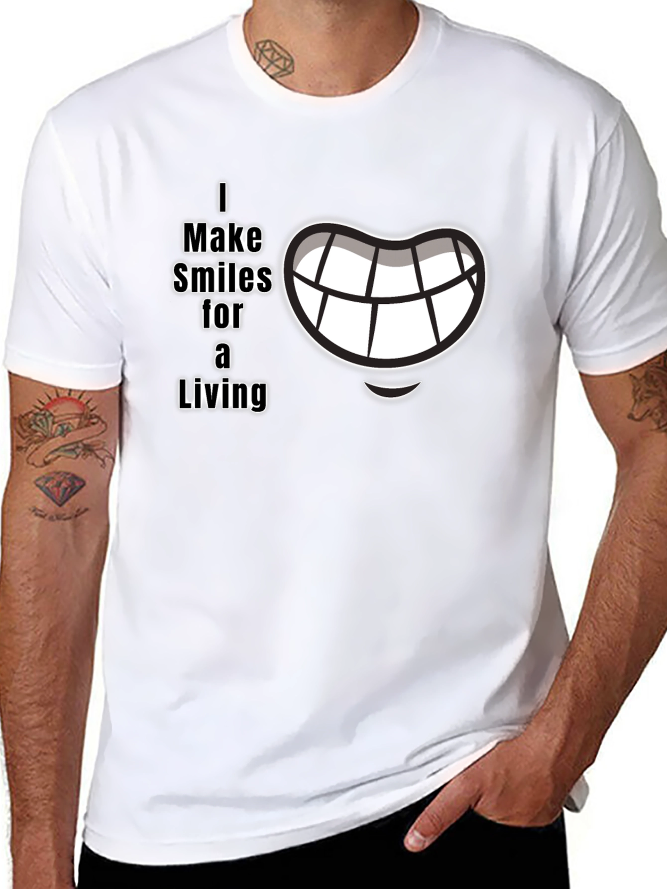 I Make Smiles for a Living Black Graphic T-Shirt
