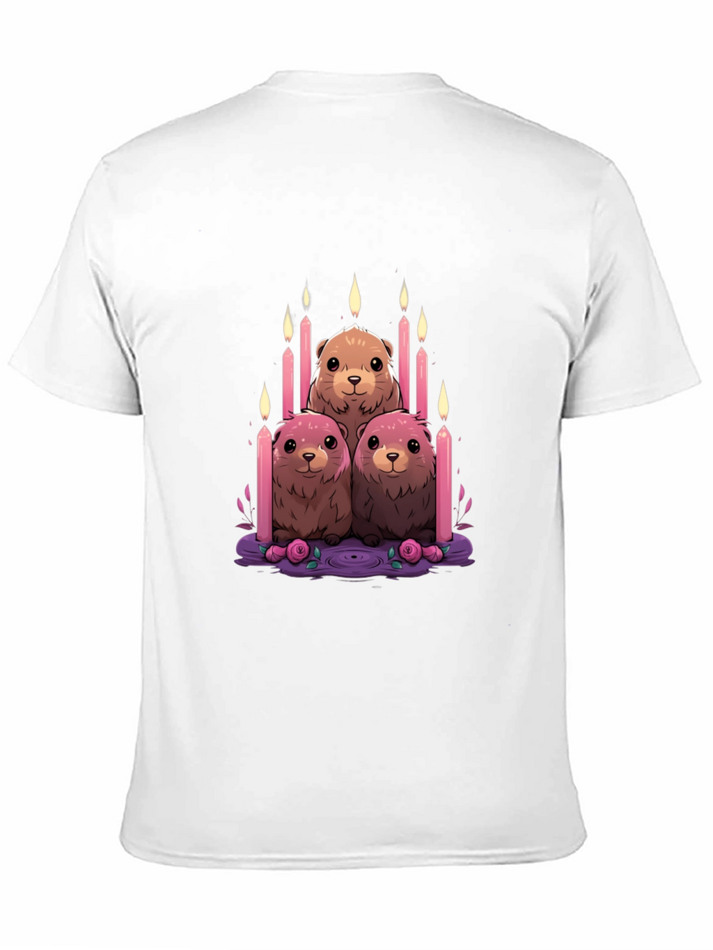 Cute Otter Candle T-Shirt - Unique Design