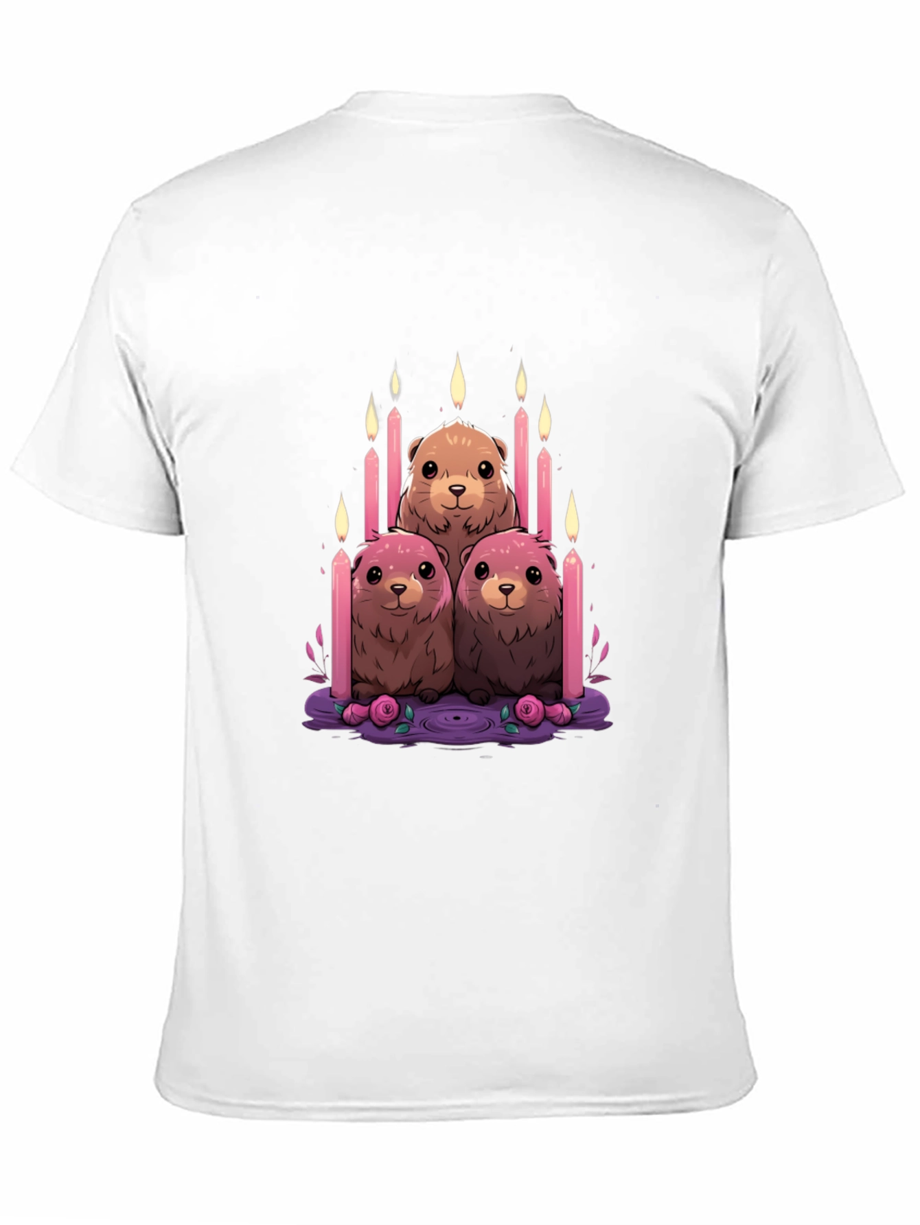 Cute Otter Candle T-Shirt - Unique Design