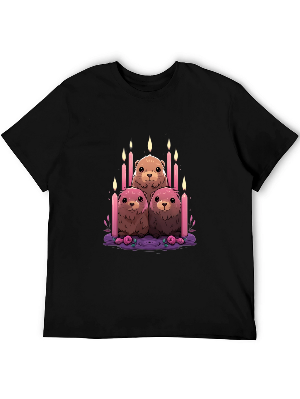 Cute Otter Candle T-Shirt - Unique Design
