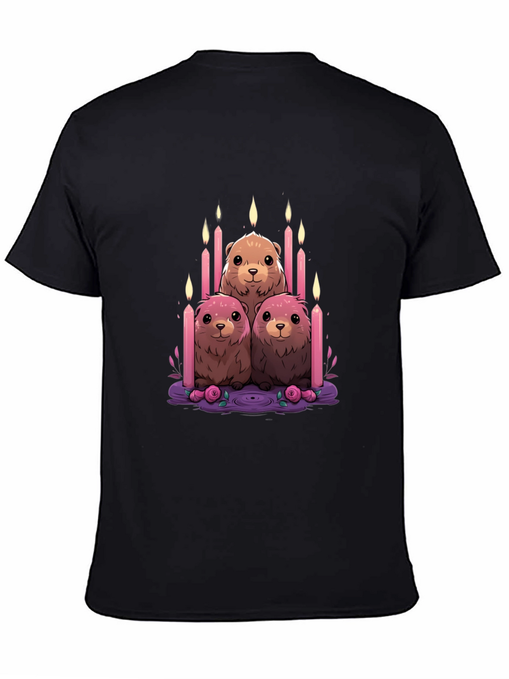 Cute Otter Candle T-Shirt - Unique Design