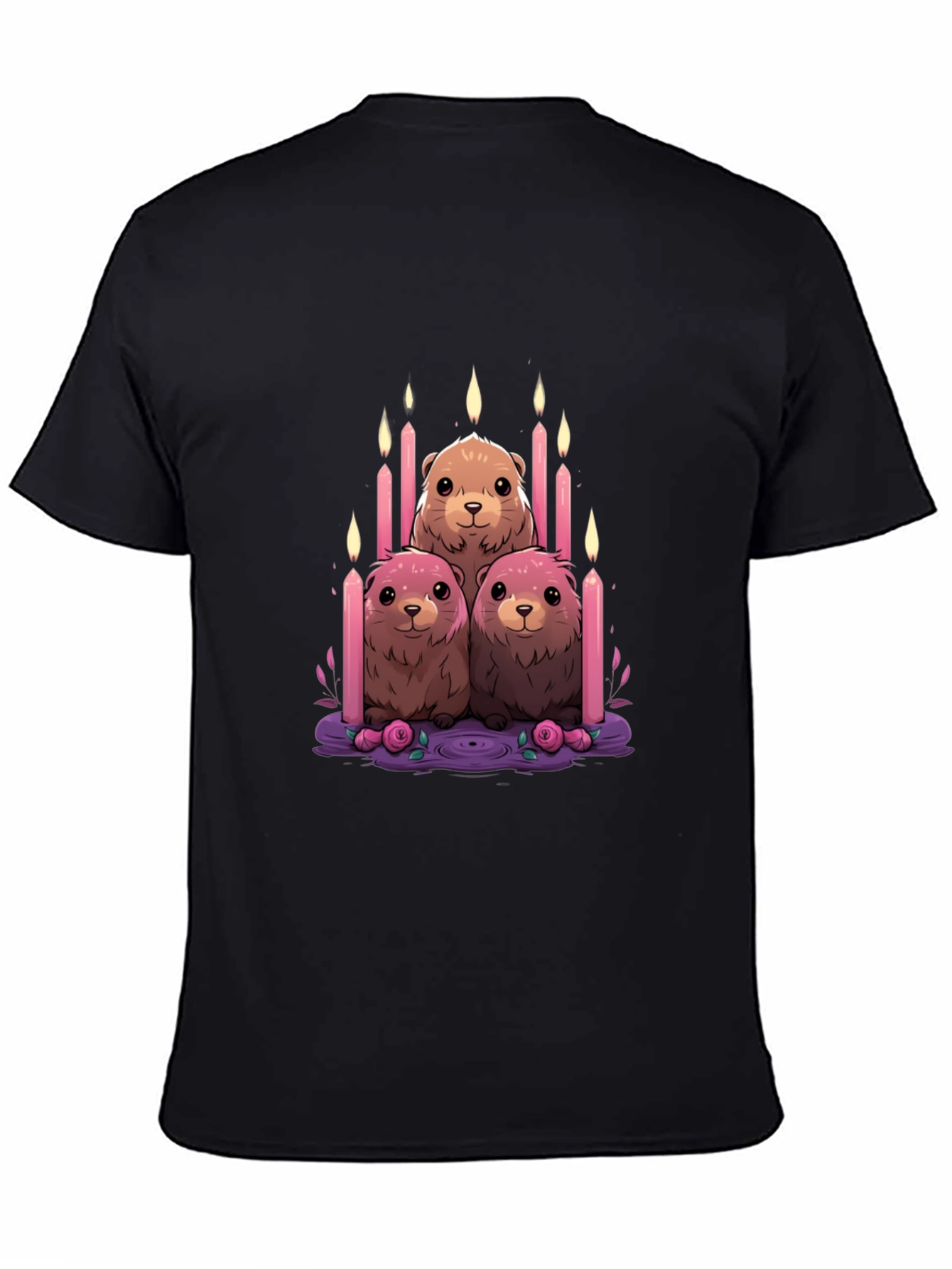 Cute Otter Candle T-Shirt - Unique Design
