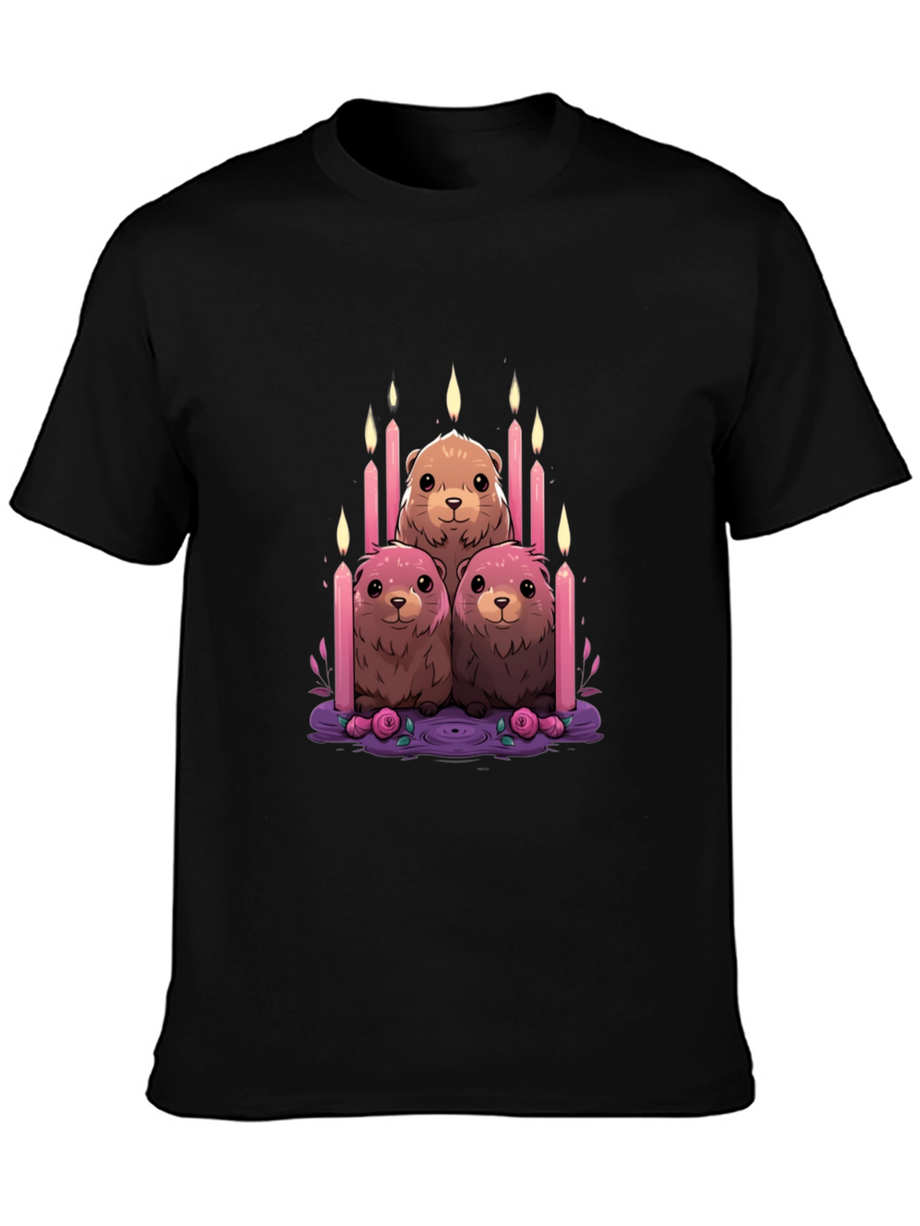 Cute Otter Candle T-Shirt - Unique Design