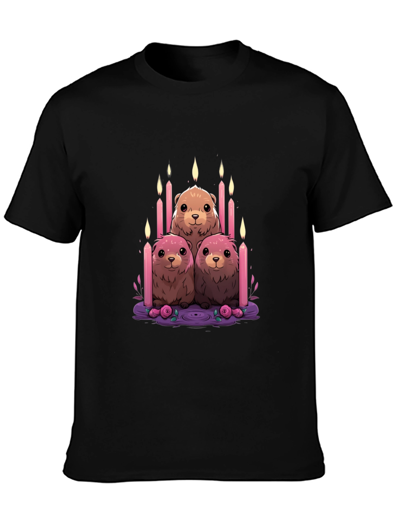 Cute Otter Candle T-Shirt - Unique Design