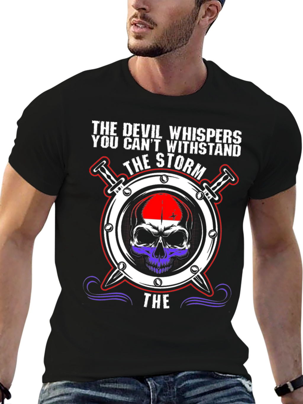 Devil Whispers the Storm Graphic Tee
