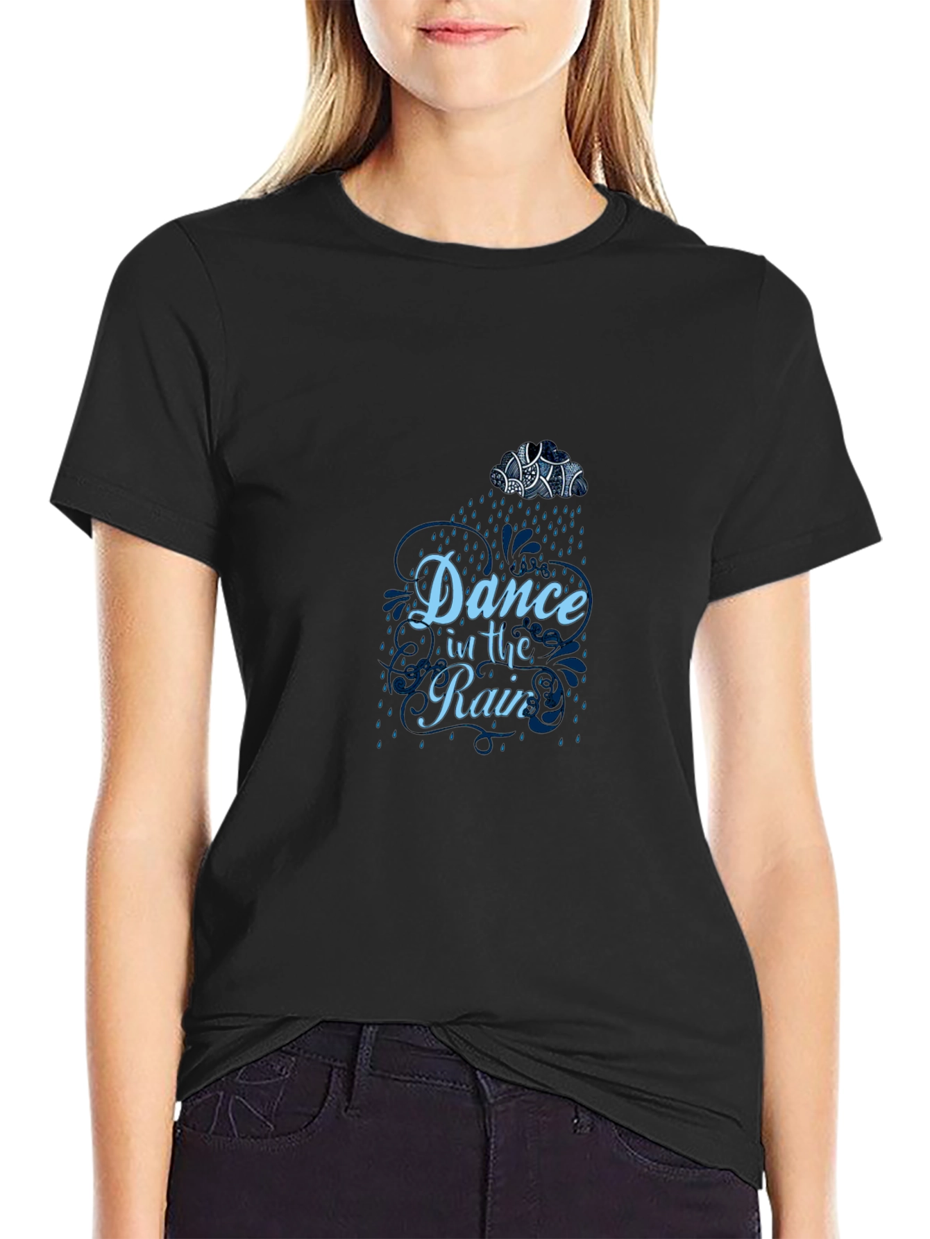 Dance in the Rain Black Graphic Tee