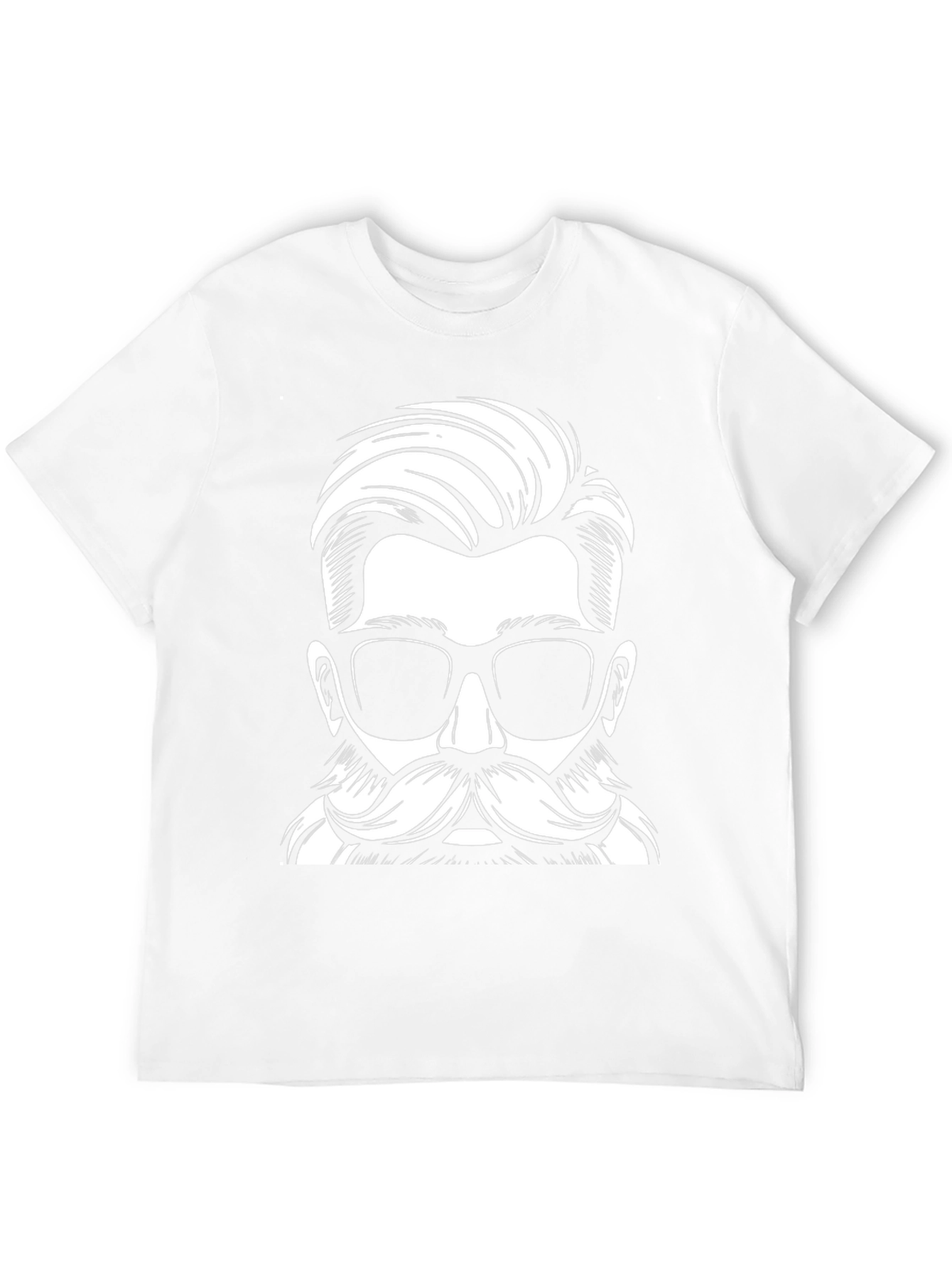 Cool Hipster Mustache Graphic T-Shirt - Black Cotton