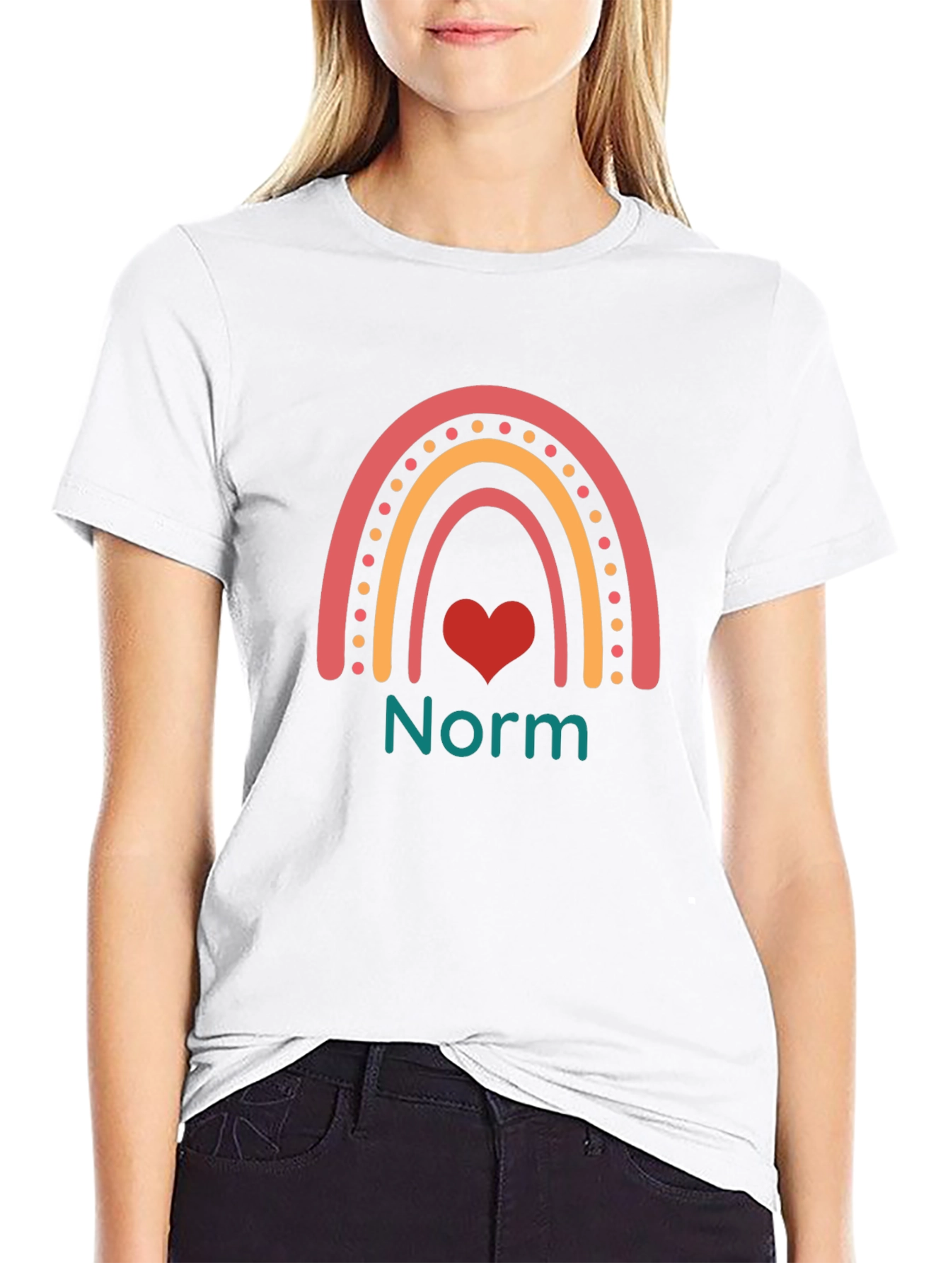 Norm Rainbow Heart Graphic Tee - Black