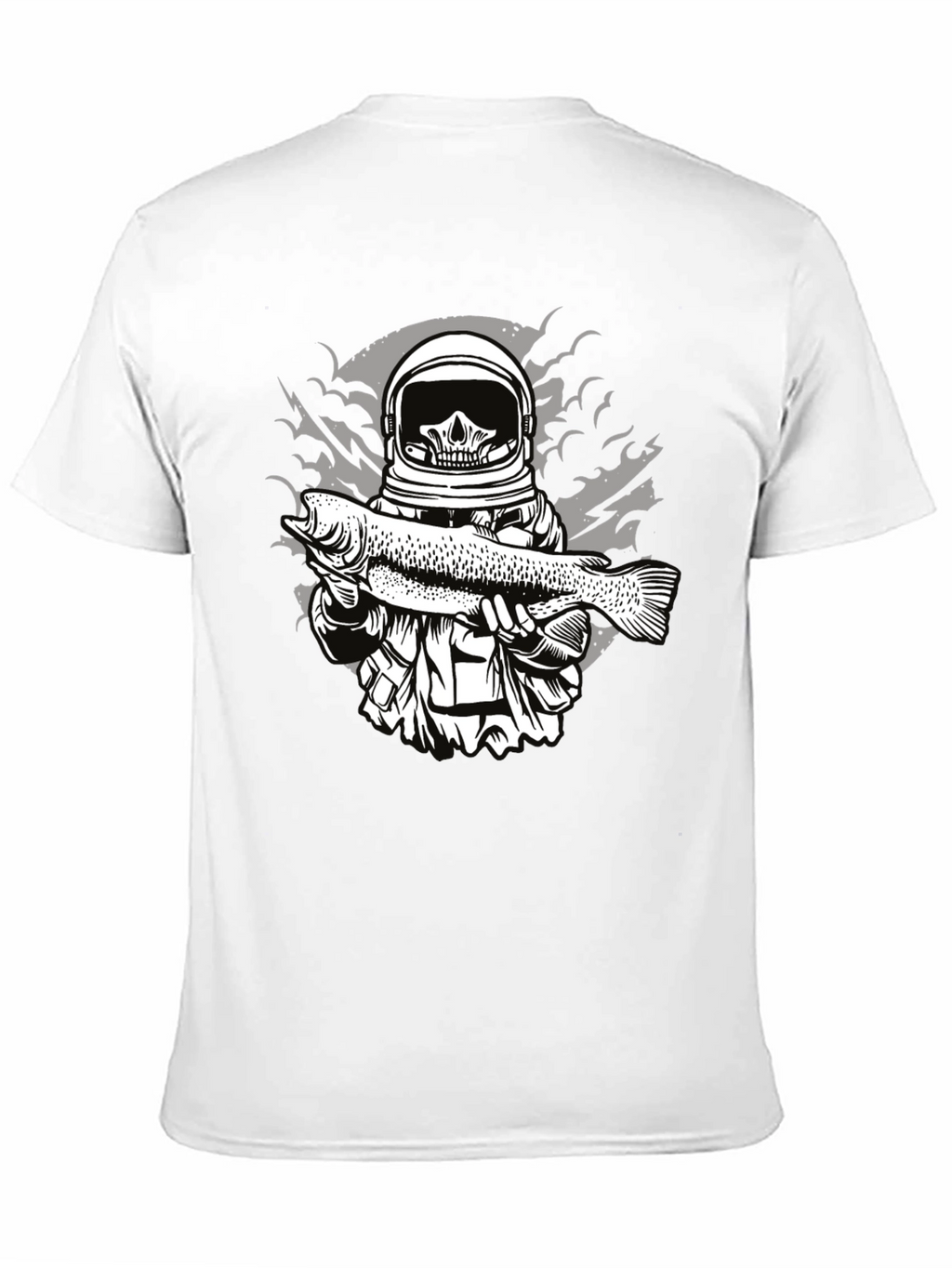 Astronaut Skull Fishing T-Shirt