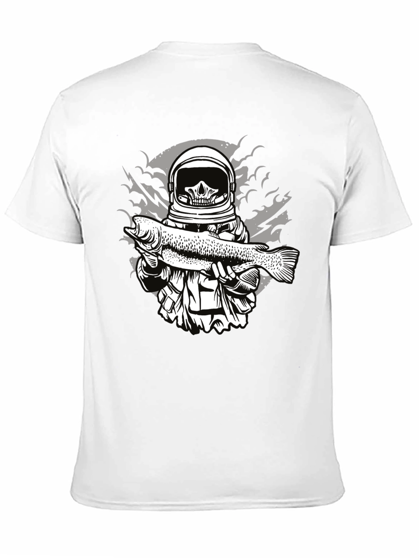 Astronaut Skull Fishing T-Shirt