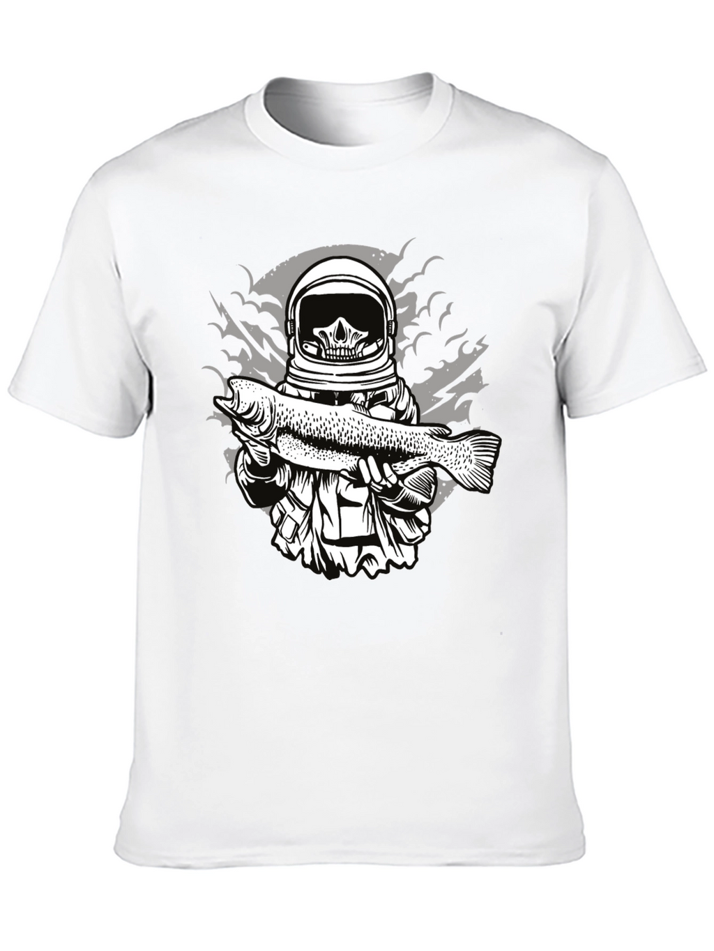 Astronaut Skull Fishing T-Shirt