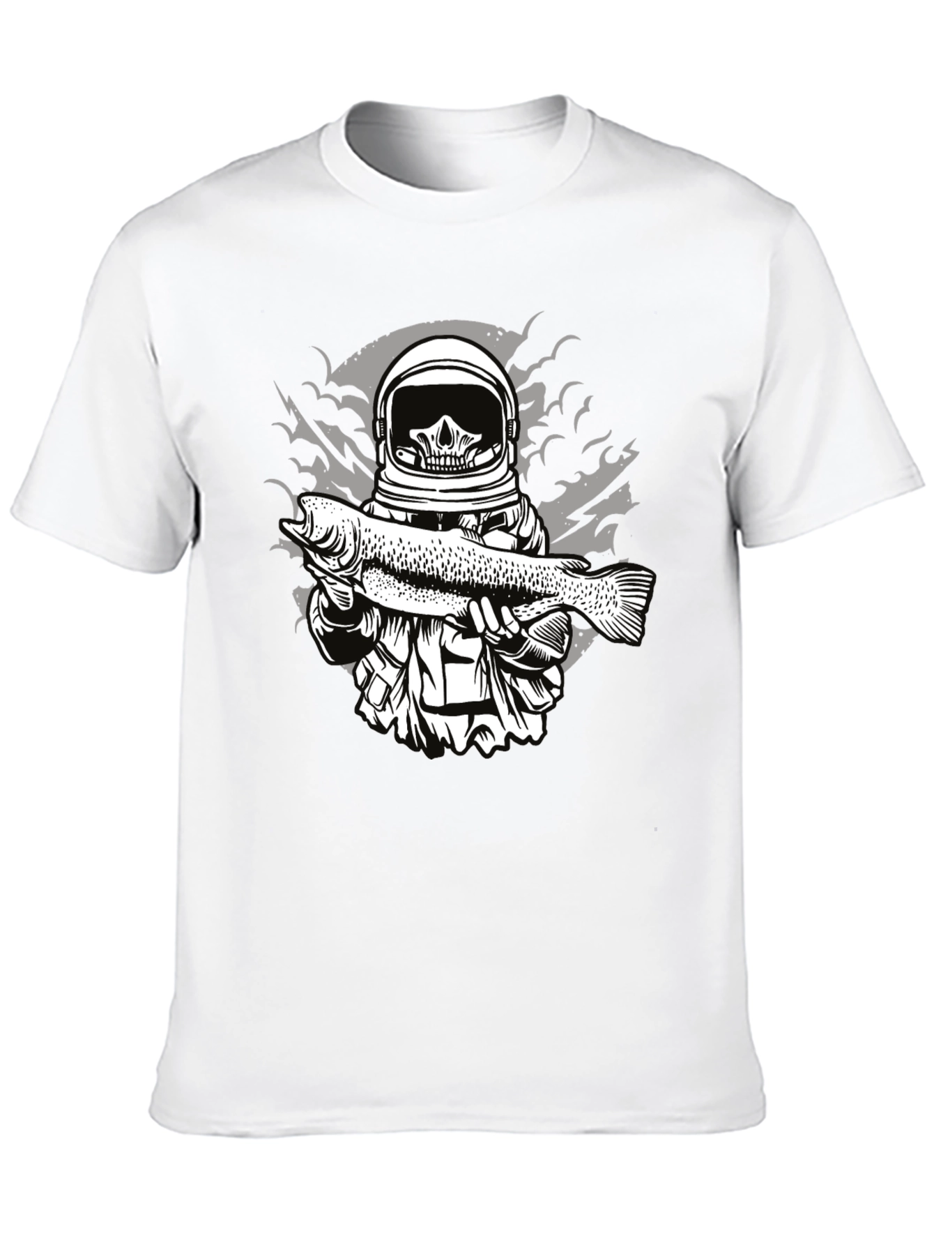 Astronaut Skull Fishing T-Shirt