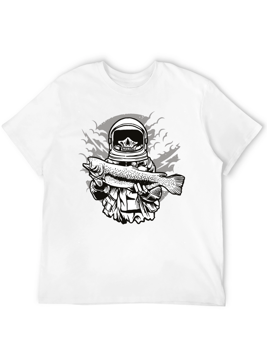 Astronaut Skull Fishing T-Shirt