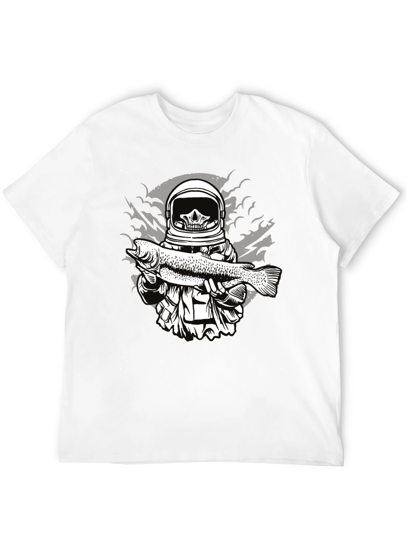 Astronaut Skull Fishing T-Shirt